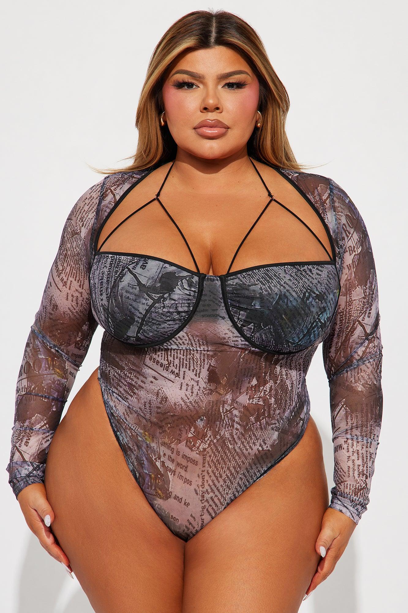 Doing My Thing Mesh Bodysuit - Black/combo Product Image