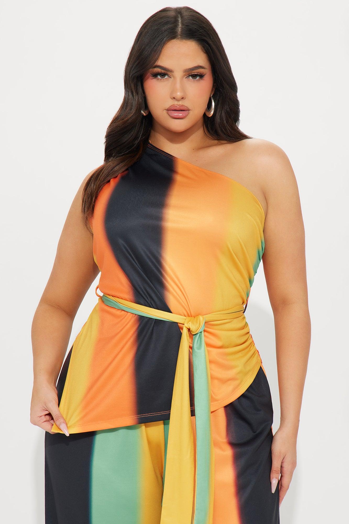 Solay Pant Set - Orange/combo Product Image