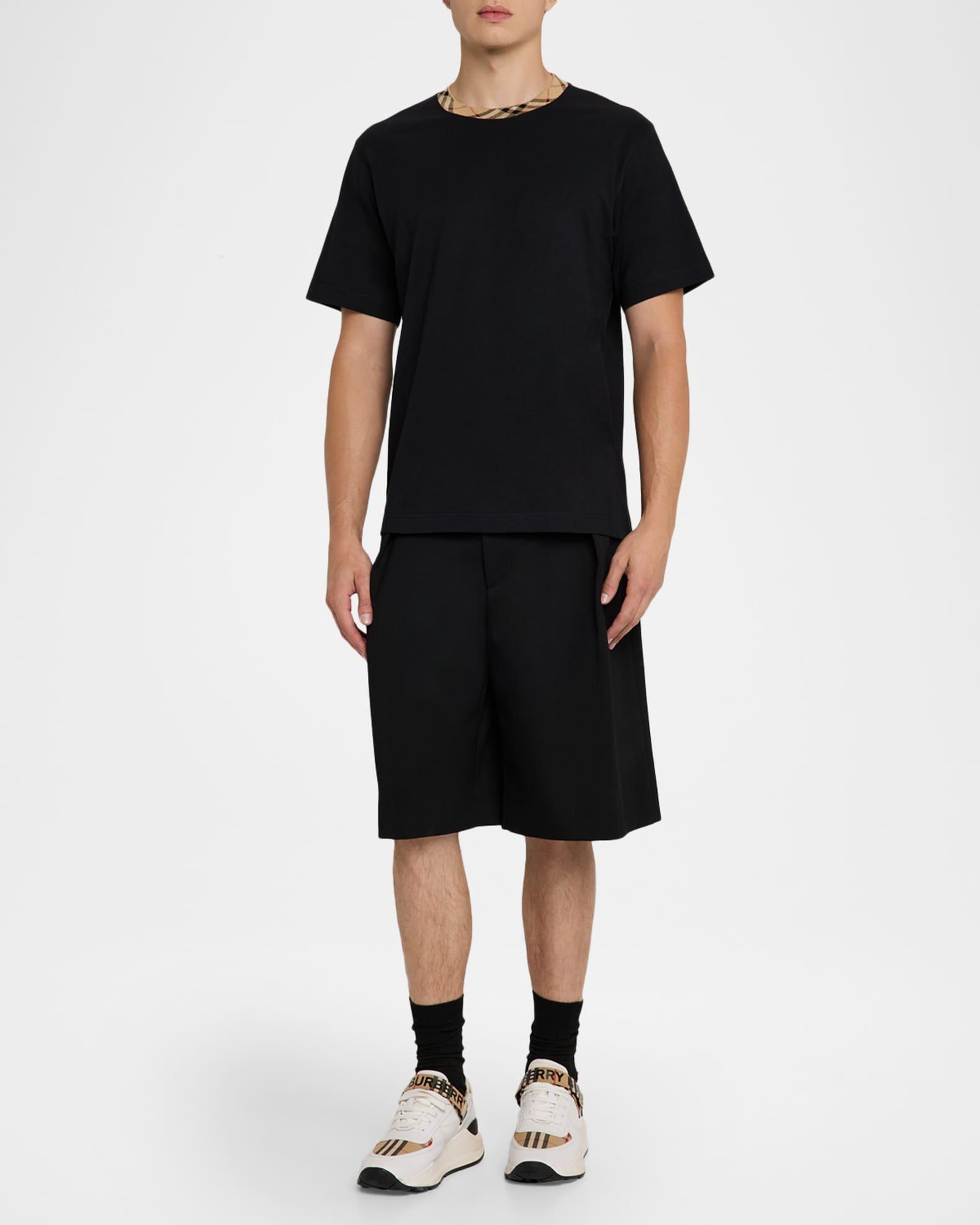 Men's Cotton Check-Trim Crewneck T-Shirt Product Image