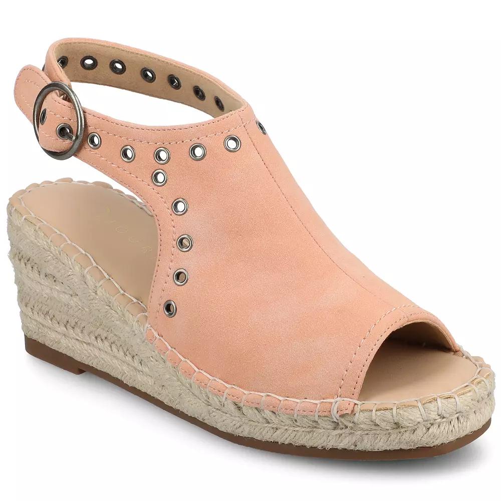 Journee Crisie Women's Ankle Strap Espadrille Wedge Sandals,  Product Image