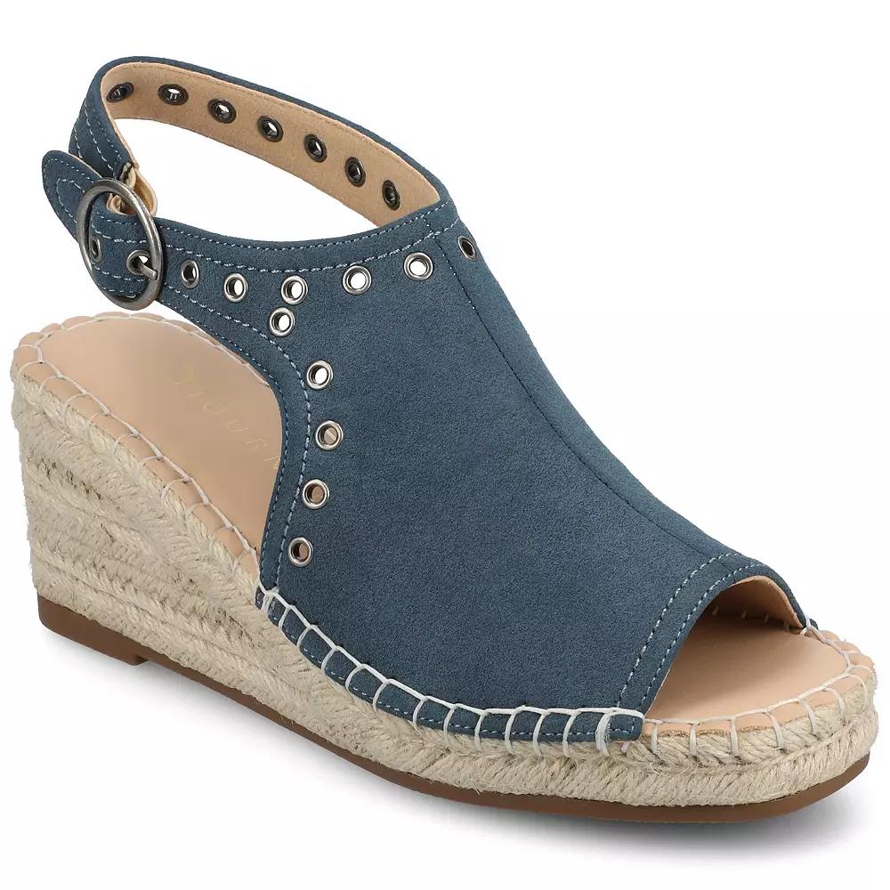 Journee Crisie Women's Ankle Strap Espadrille Wedge Sandals,  Product Image