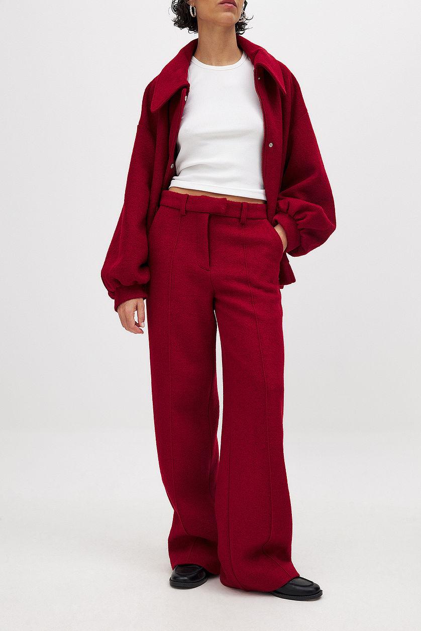 Wool Blend Mid Waist Trousers Product Image