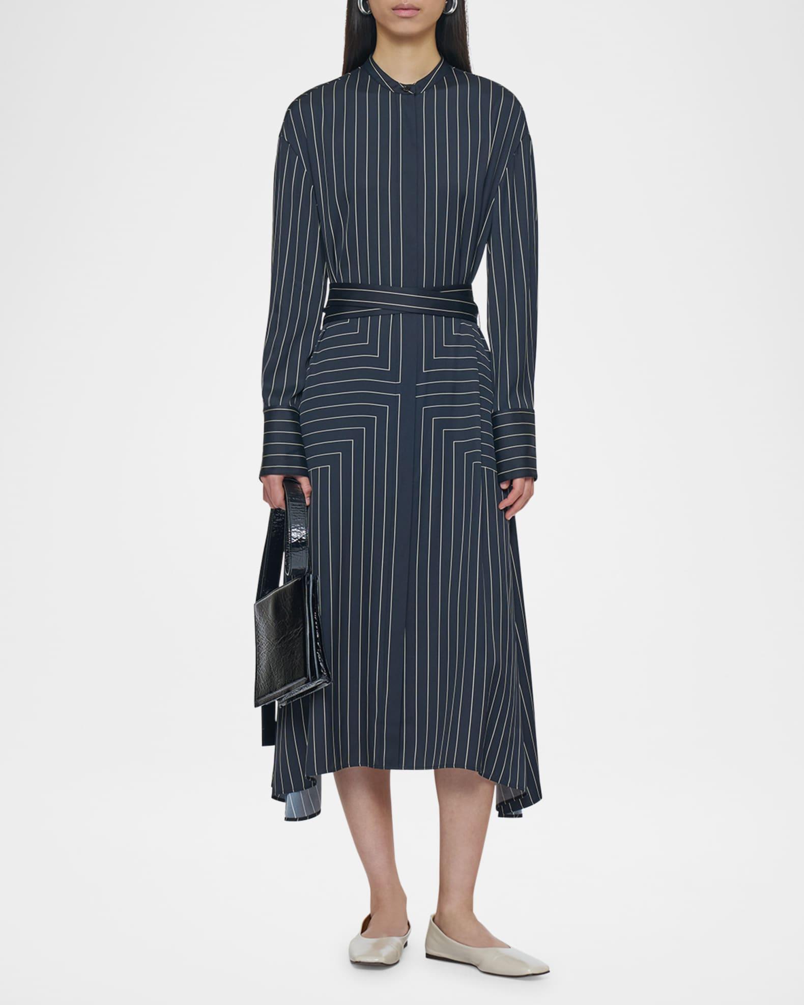 Orlana Striped Tie-Waist Midi Shirtdress Product Image