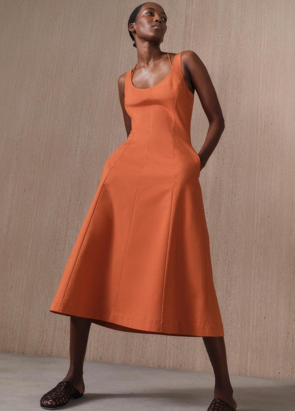 Seamed Cotton Tank Dress Product Image