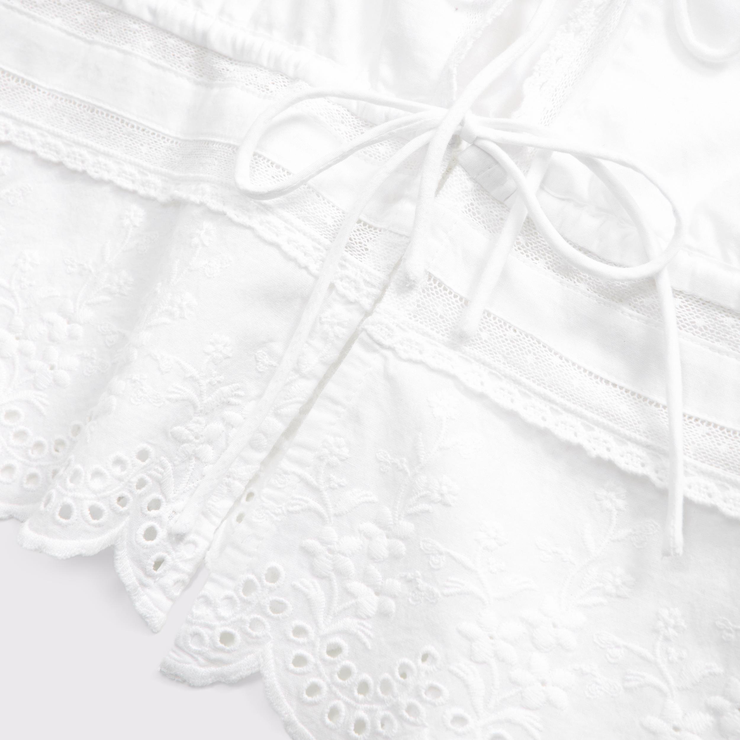 Long-Sleeve Lace Tie-Front Top Product Image