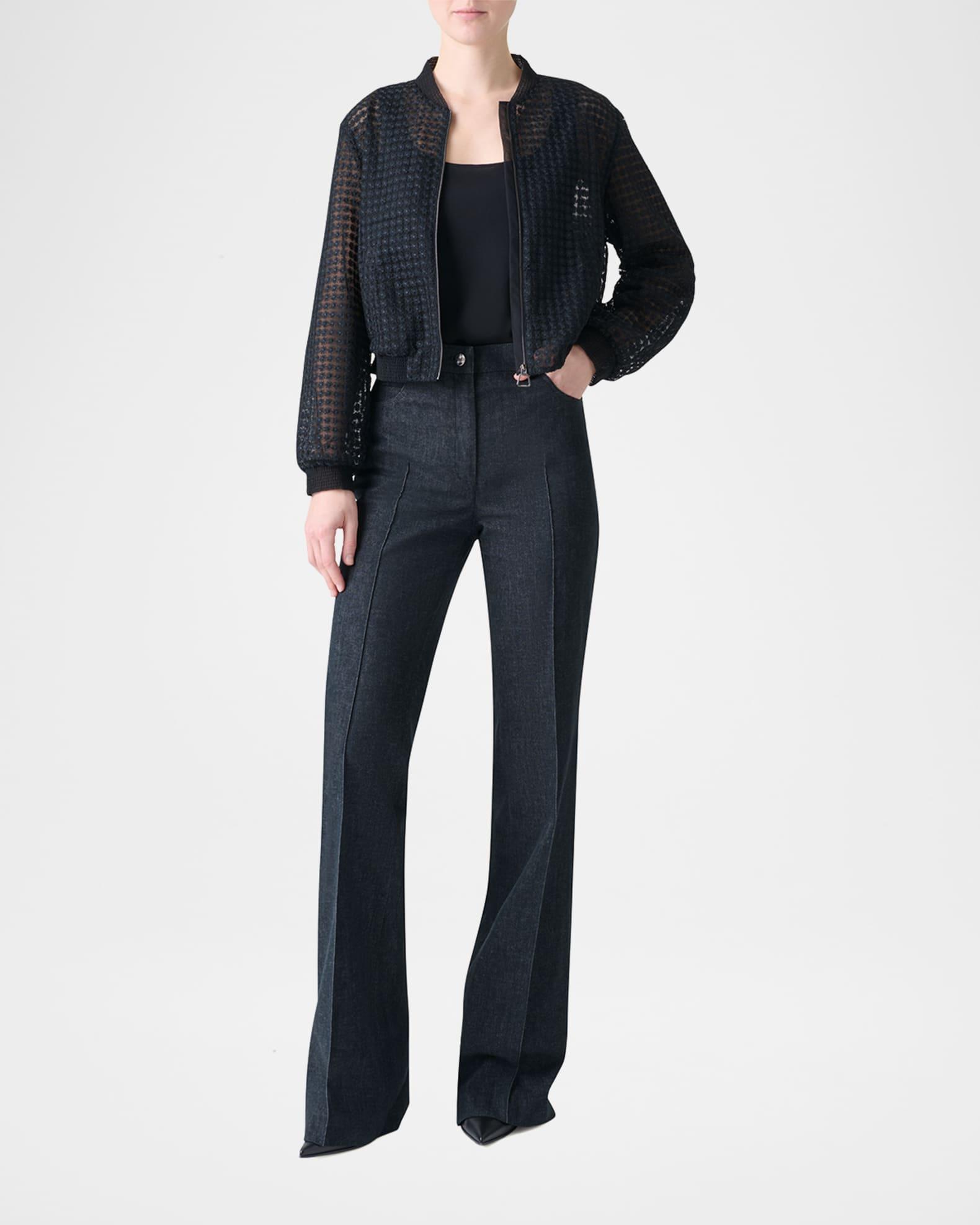 Taide Flower Embroidered Tulle Bomber Jacket Product Image