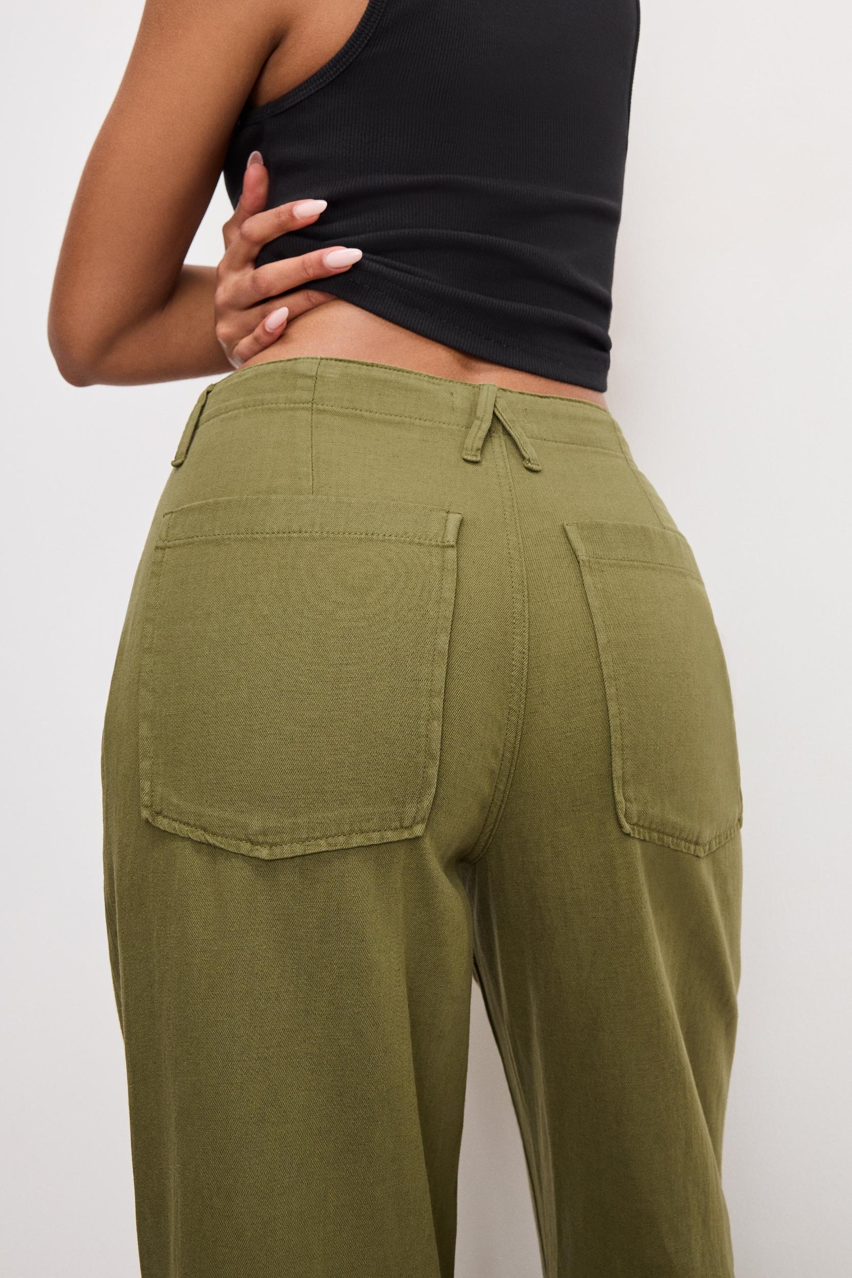 LITE LINEN PANTS | MARTINI OLIVE002 Product Image