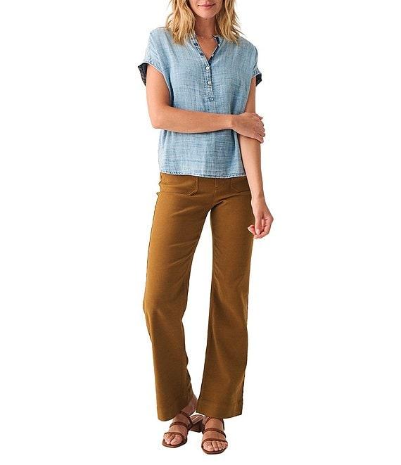 Faherty Dream Organic Cotton Gauze Short Sleeve Desmond Top Product Image