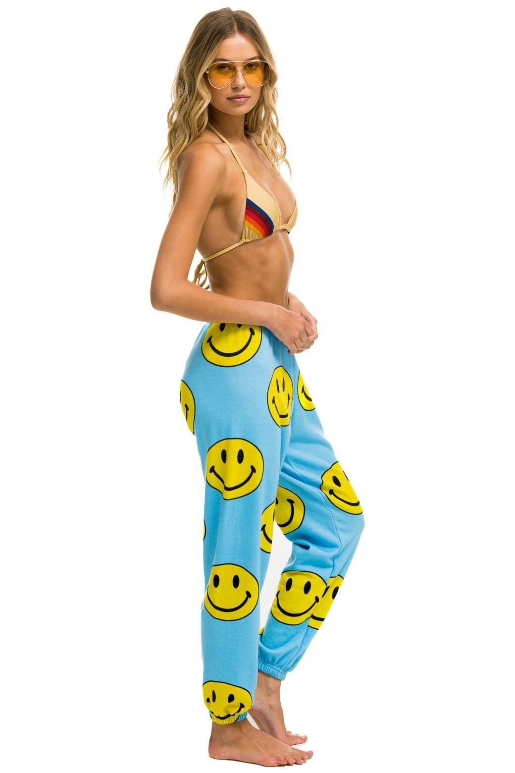 SMILEY REPEAT SWEATPANTS - SKY Female Product Image