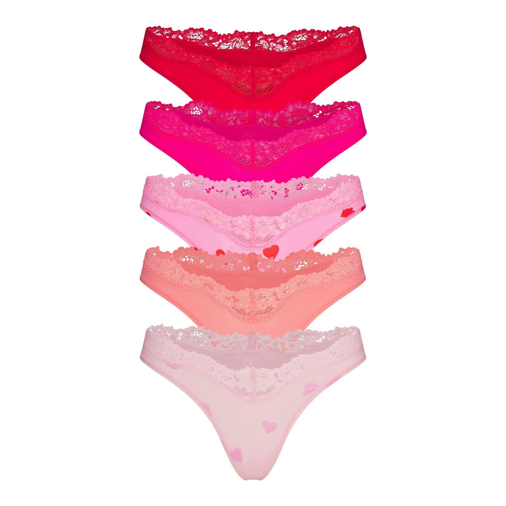 FITS EVERYBODY LACE DIPPED THONG 5-PACK | HEART BREAKER MULTI Product Image