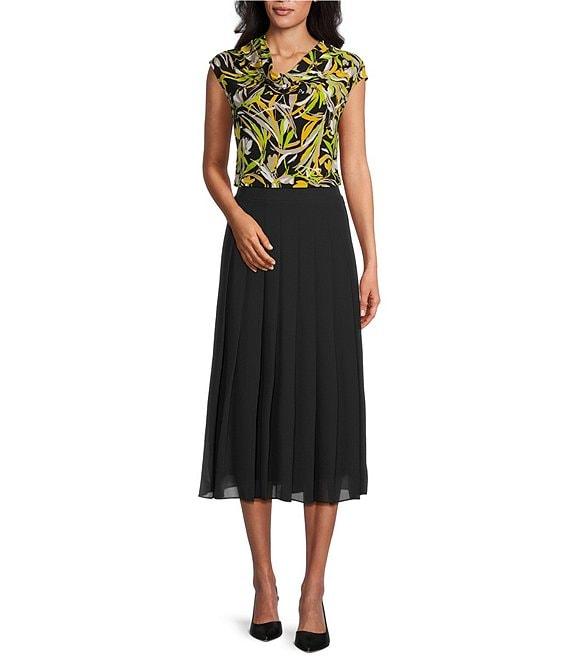 Kasper Chiffon Pleated Pull-On Skirt Product Image