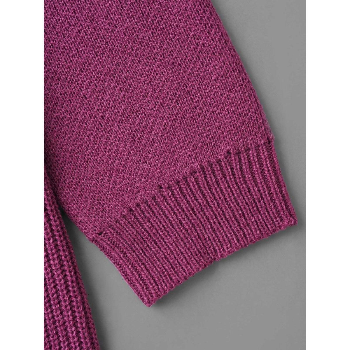 Plus Size Contrast Textured Elastic Waist Sweater Dress Plum Women Elegant Bodycon Long Sleeve Everyday Sweater Dresses BloomChic 14-16/1X Product Image