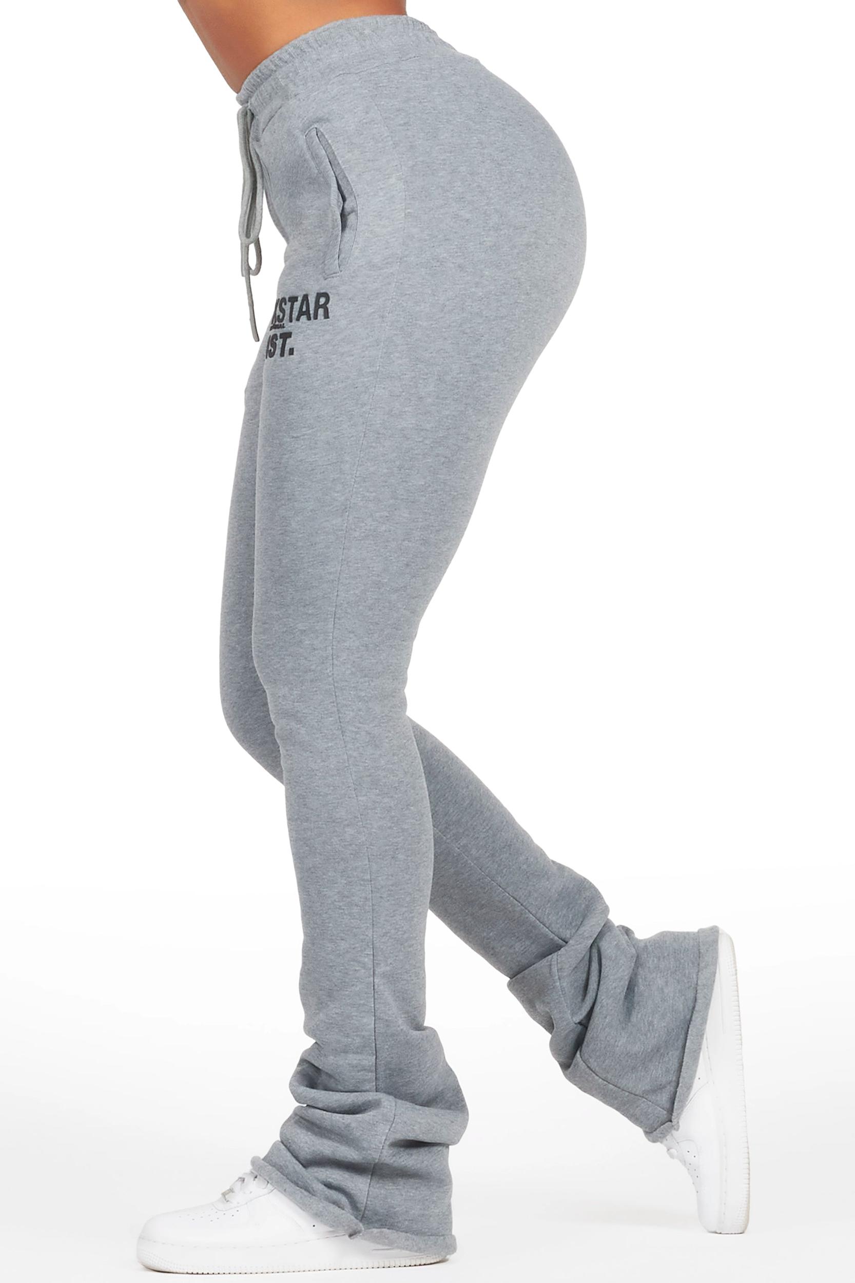Juliana Heather Grey Super Stacked Track Pant Female Product Image