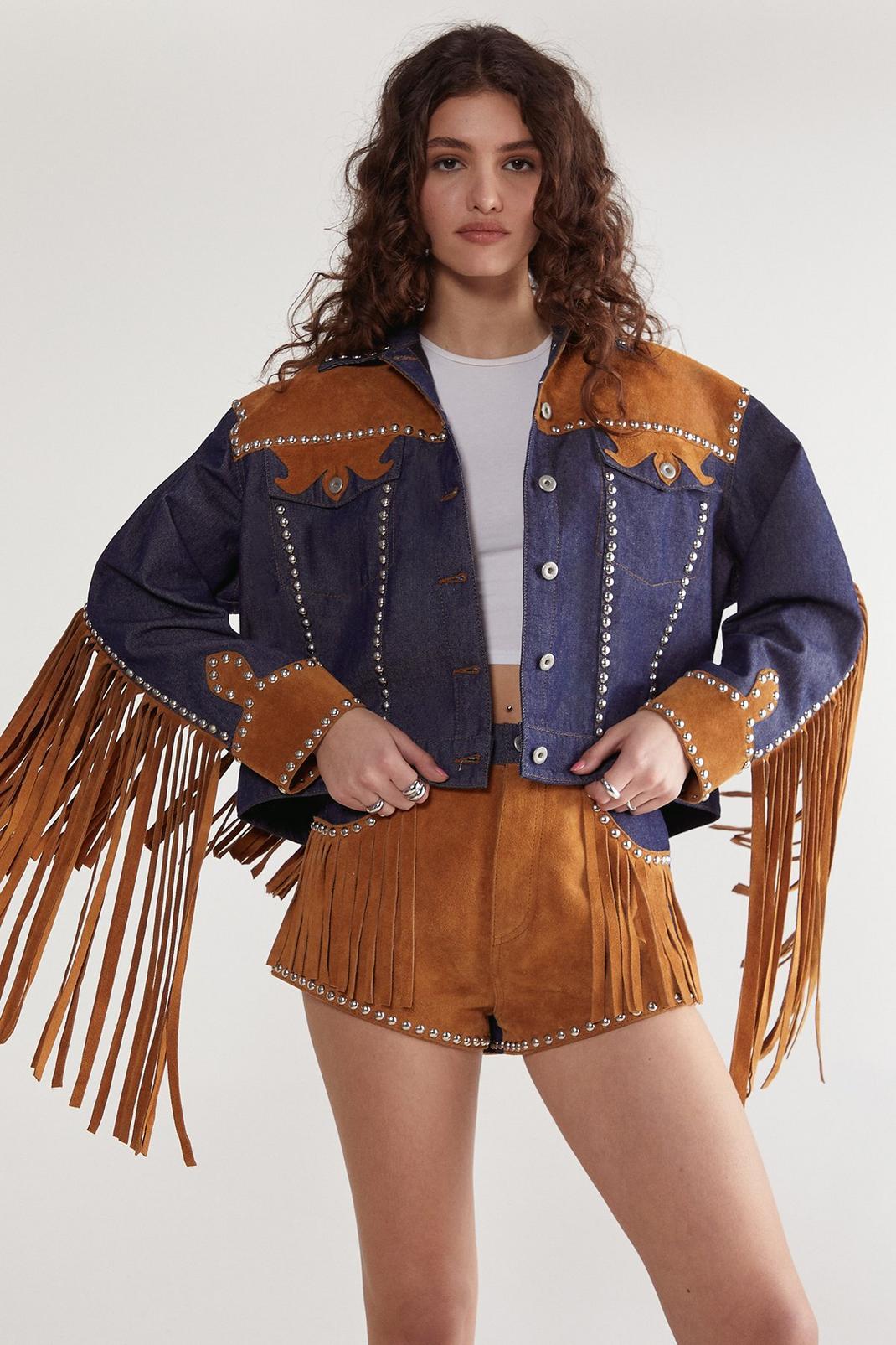 Denim Suede Mix Jacket Product Image