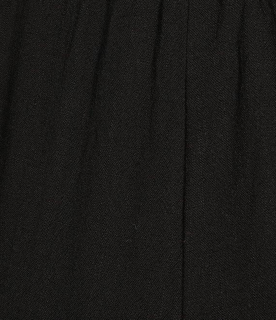 Honey & Sparkle Washed Linen Mid Rise Elastic Waist Flat Front Pants Product Image