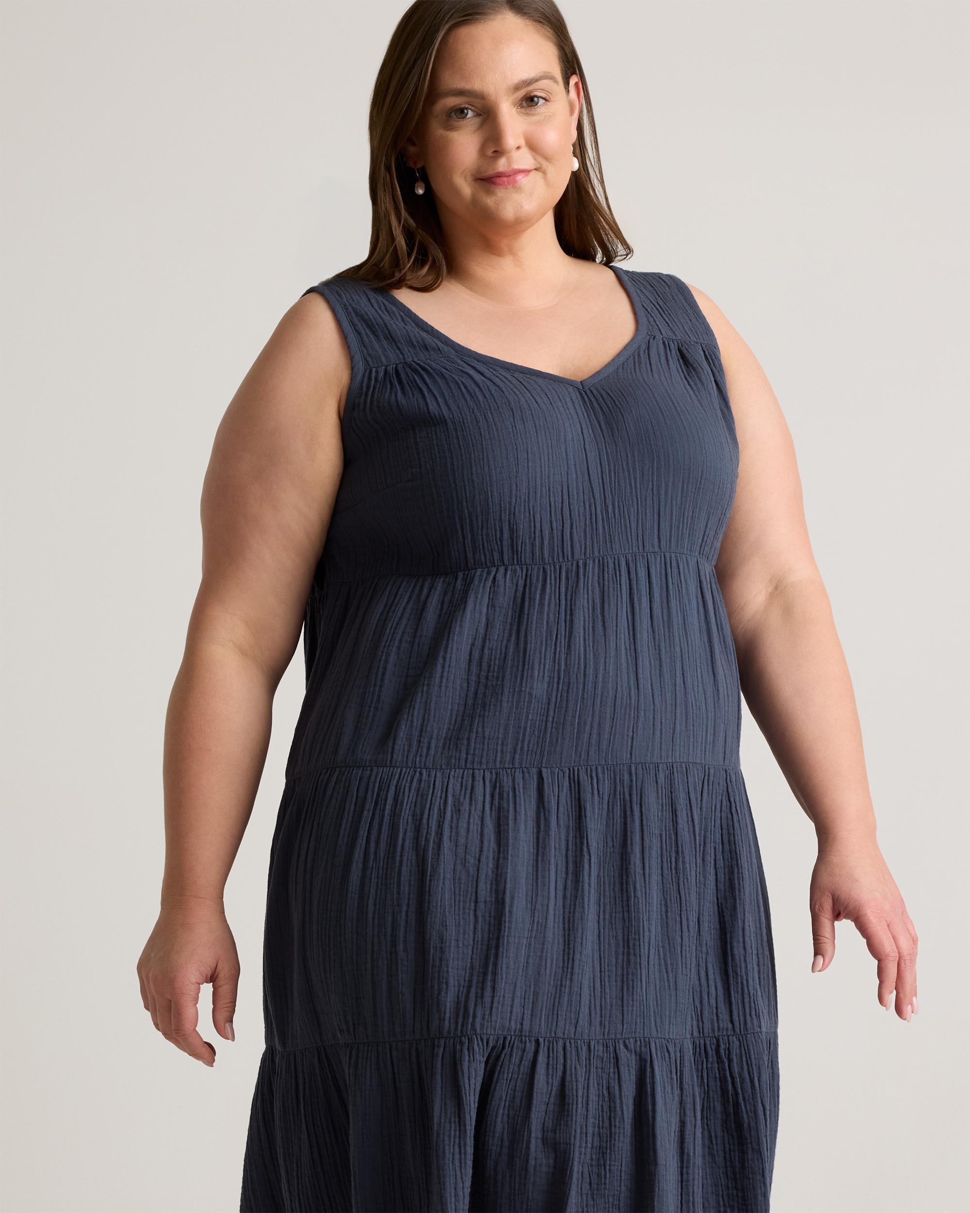 Quince | Women's Gauze Tiered Maxi Dress Organic Cotton Product Image