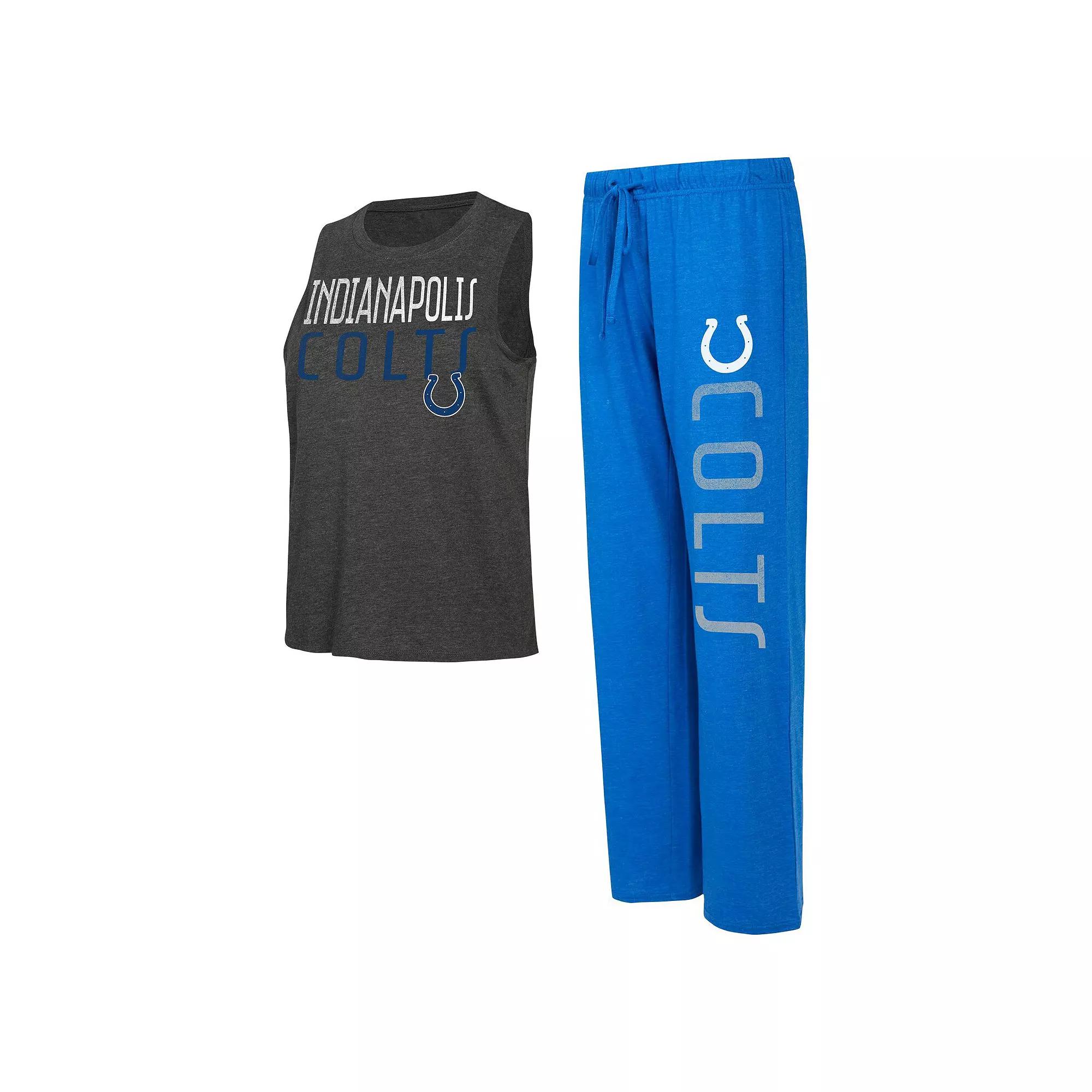 Women's Concepts Sport Royal/Black Indianapolis Colts Muscle Tank Top & Pants Lounge Set,  Product Image