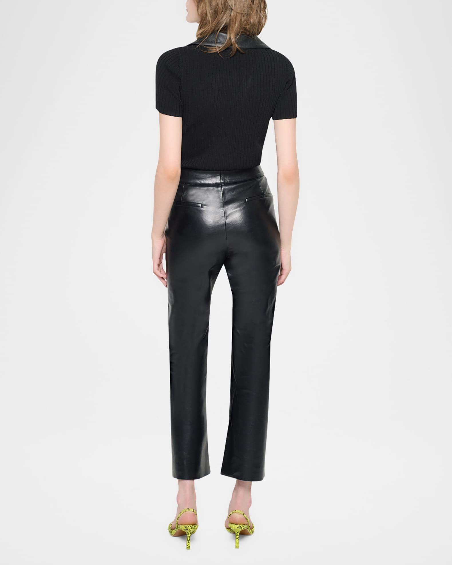 Rowan Recycled Leather Cropped Flare Pants Product Image
