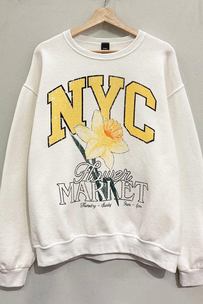 NYC Flower Market Oversized Sweatshirt Product Image