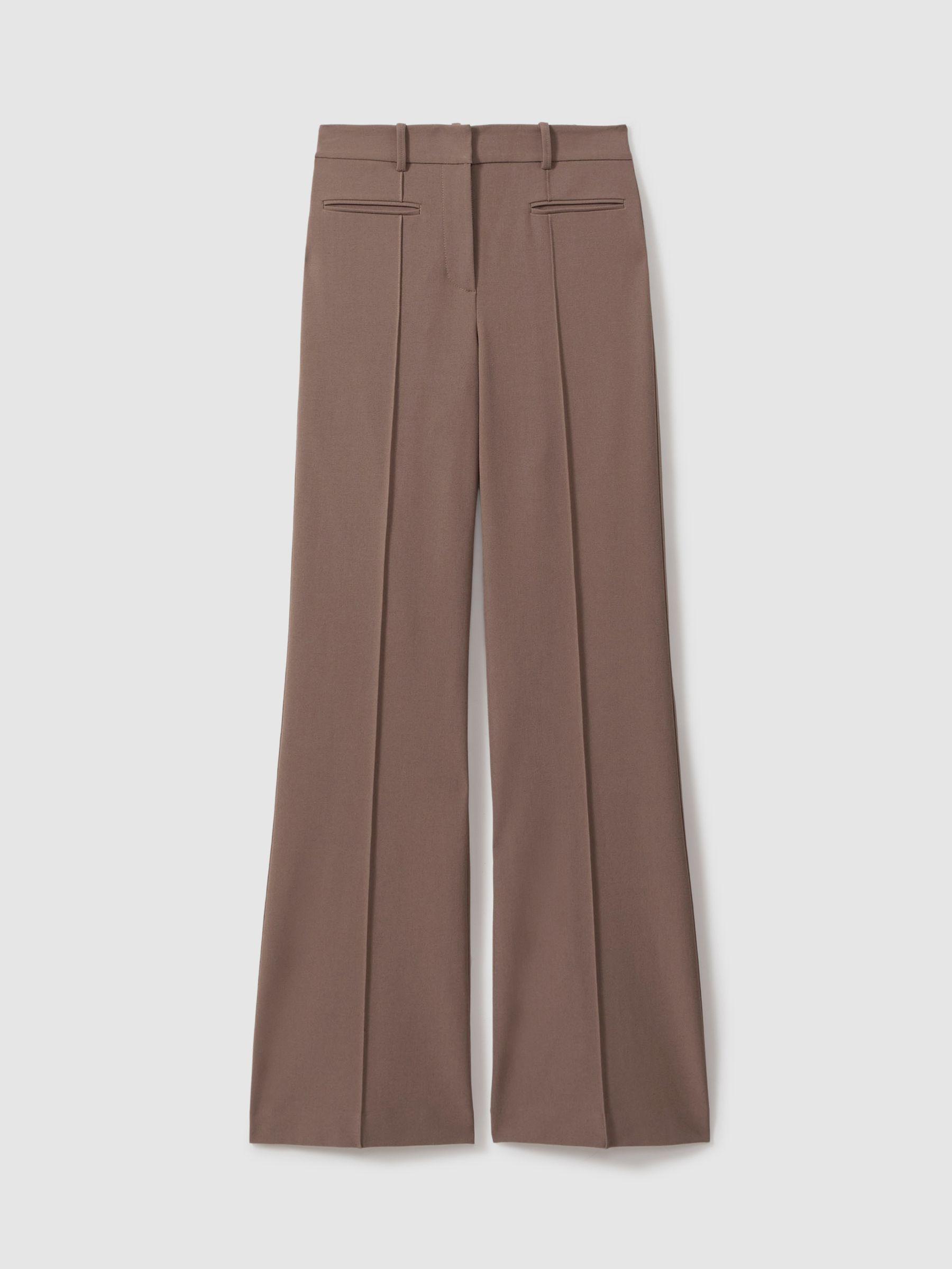 High Rise Flared Trousers in Mink Neutral Product Image