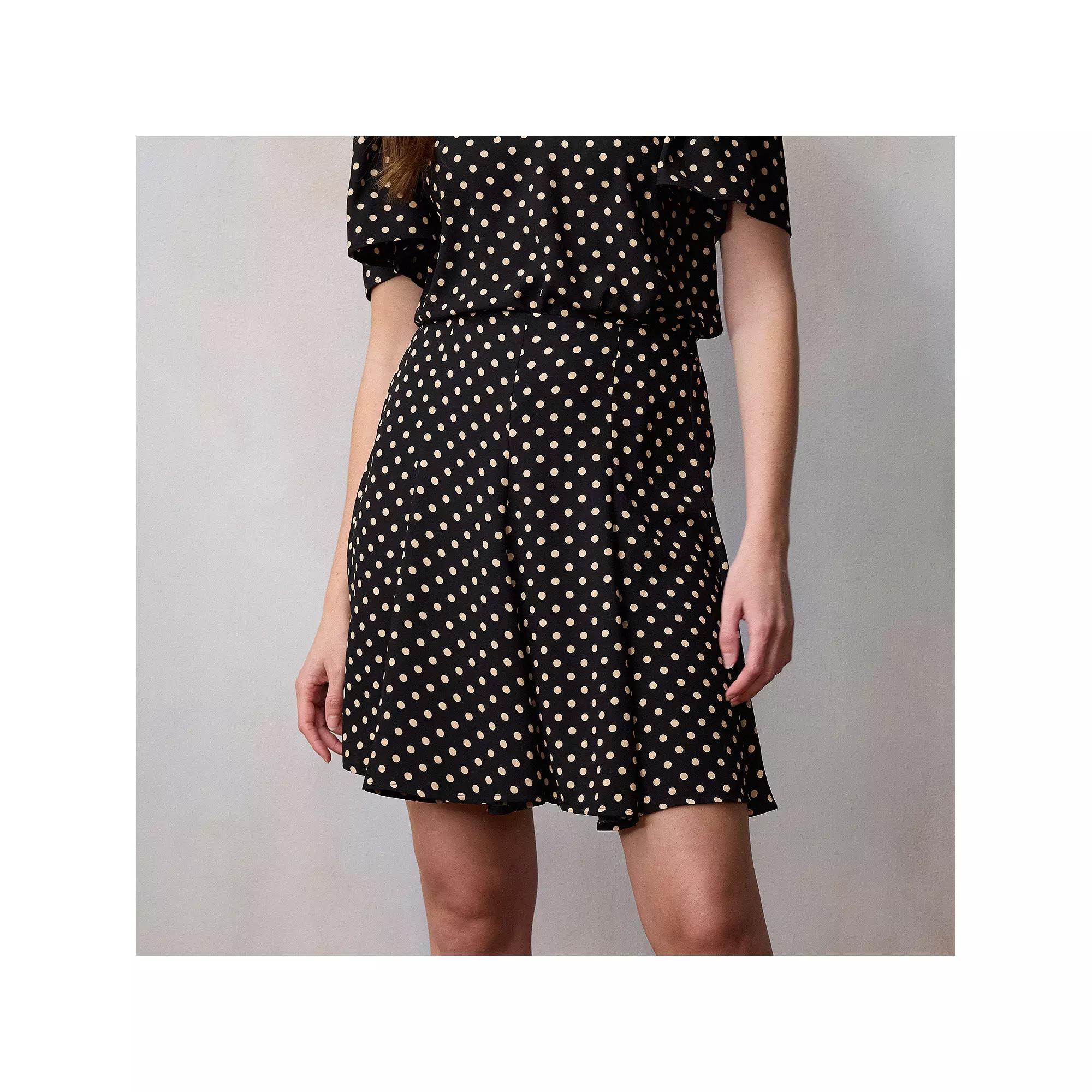 Women's LC Lauren Conrad Godet Mini Skirt, Size: XXL, Black Clara Dot Product Image