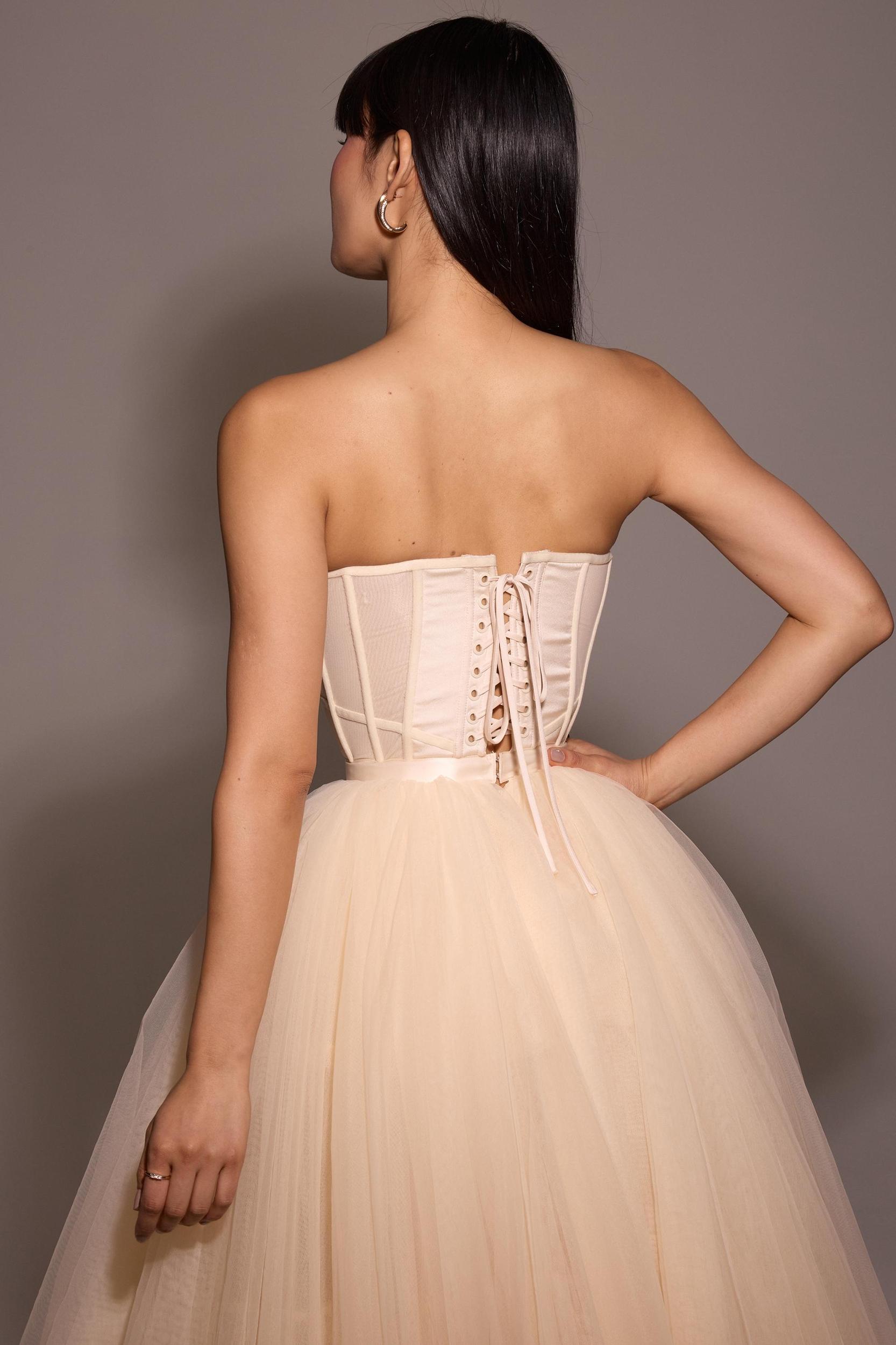 Darling  vintage cream tulle midi dress Product Image