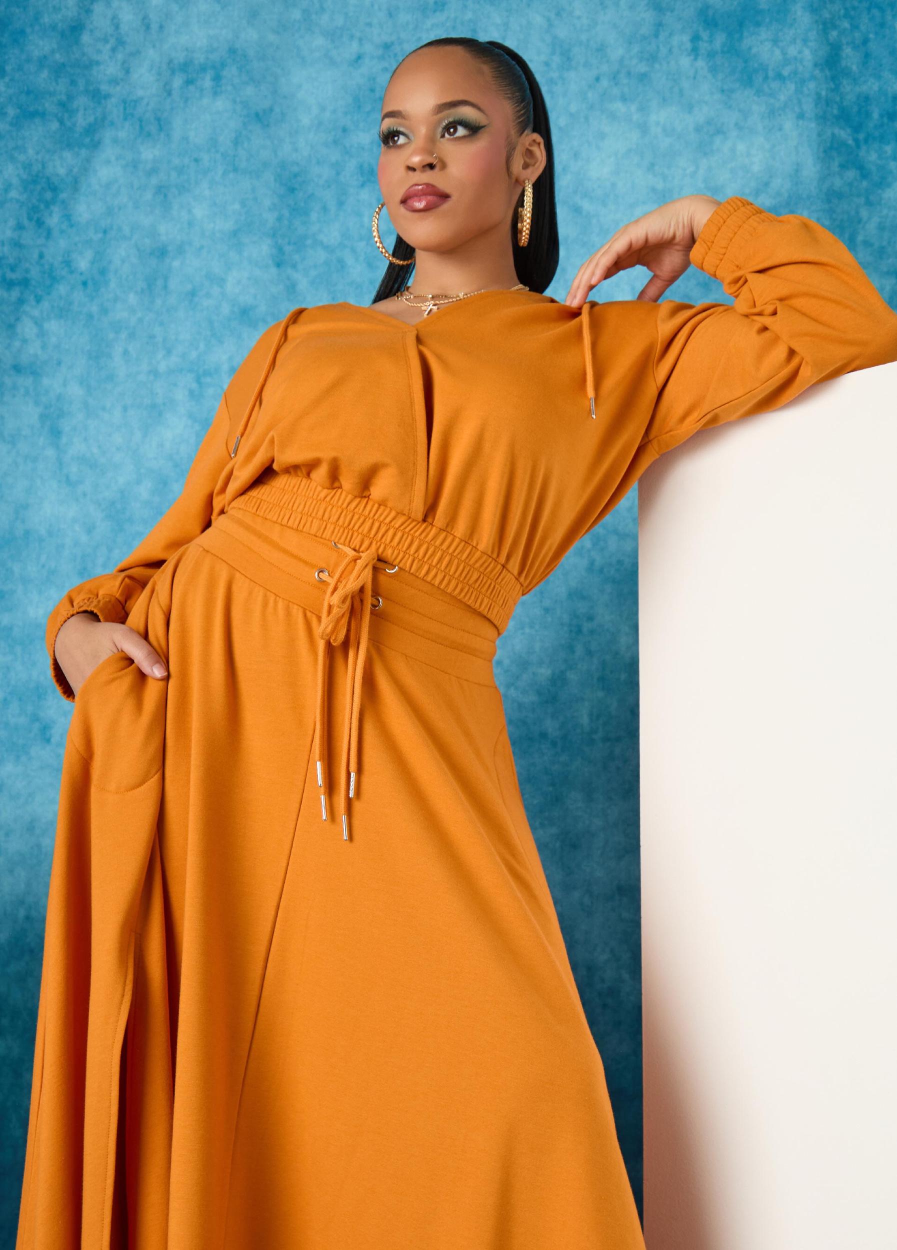 Cropped Faux Wrap Hoodie Product Image