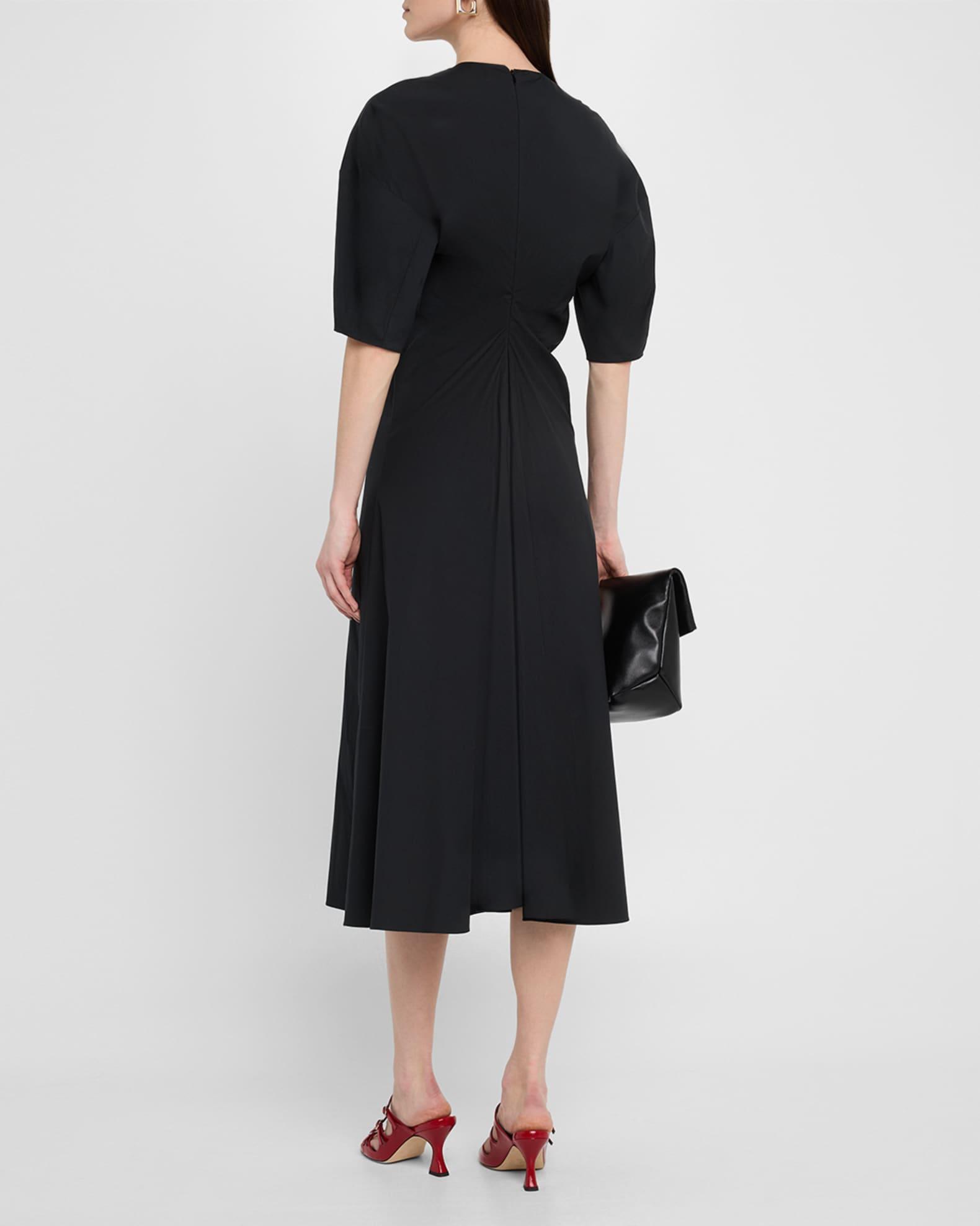 Torqued Short-Sleeve Midi Dress Product Image