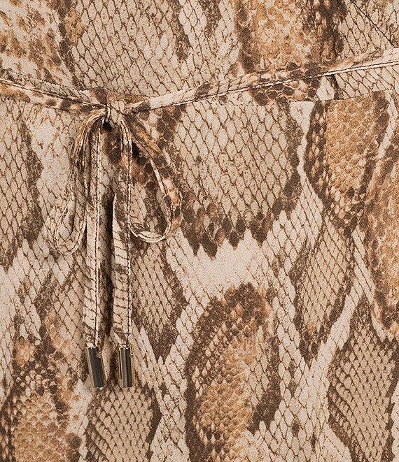 AFRM Mimi Snake Print Surplice V-Neck Long Sleeve Faux Wrap Maxi Dress Product Image