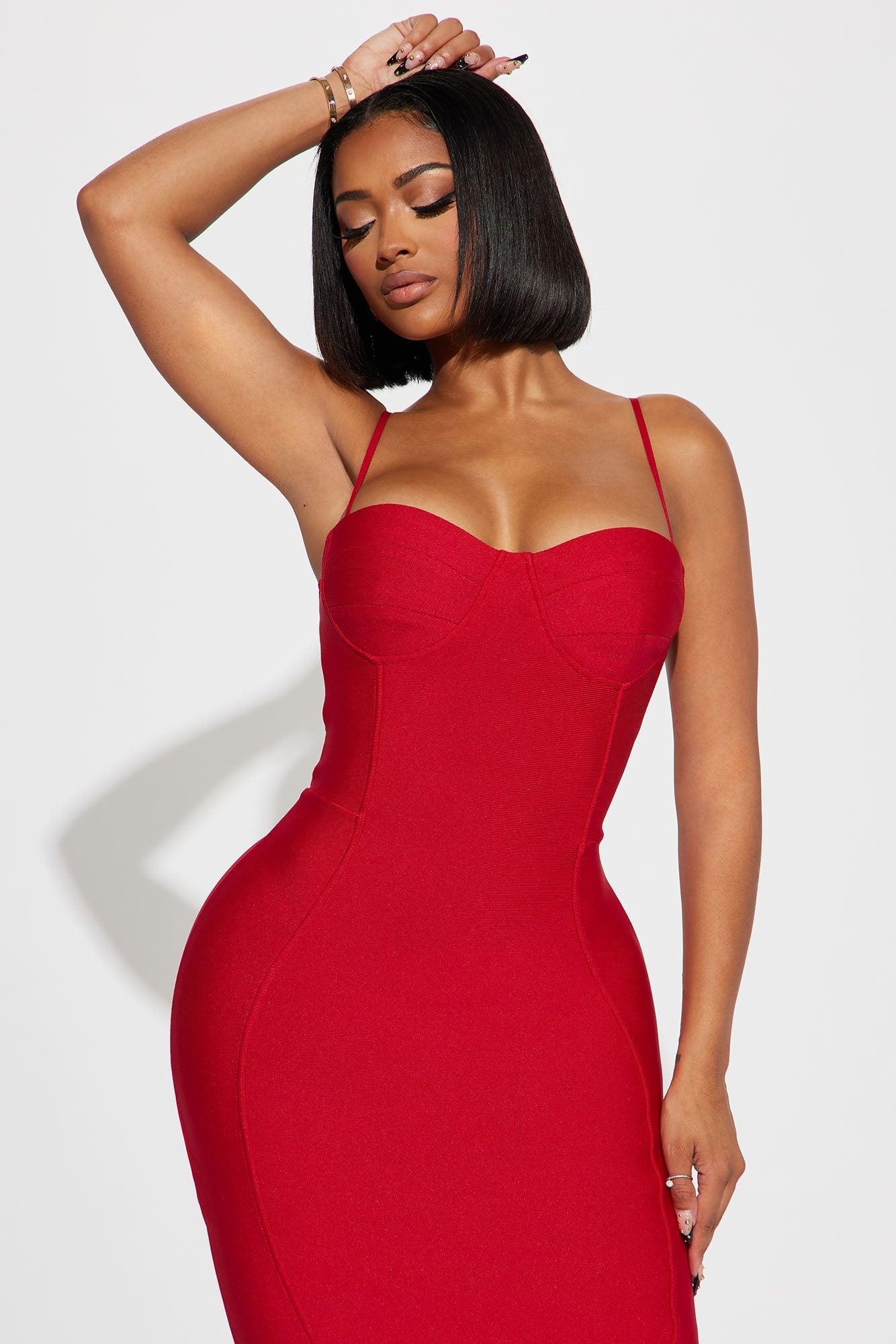 Becky Bandage Midi Dress - Red Product Image