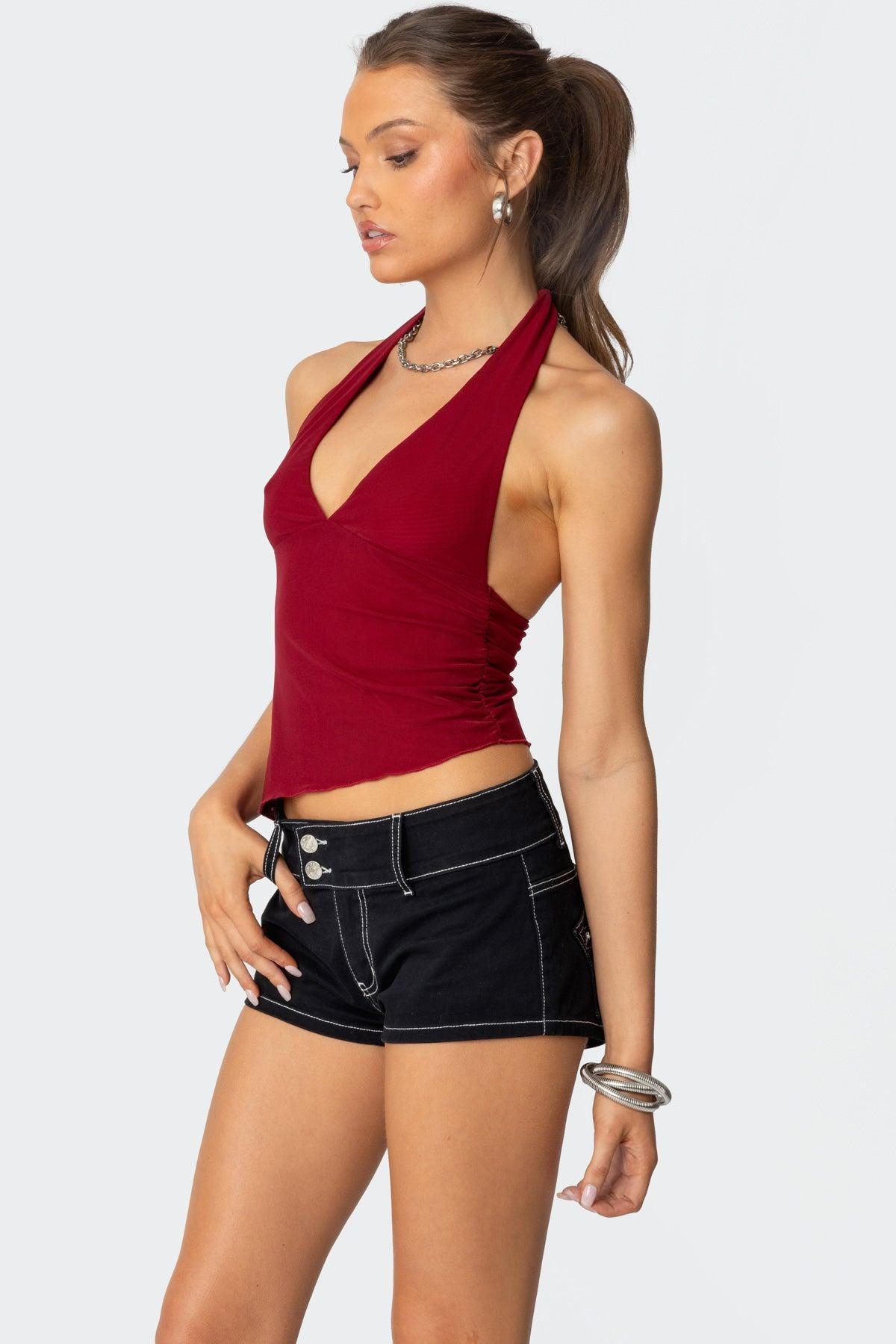 Rhett Asymmetric Hem Halter Top Product Image
