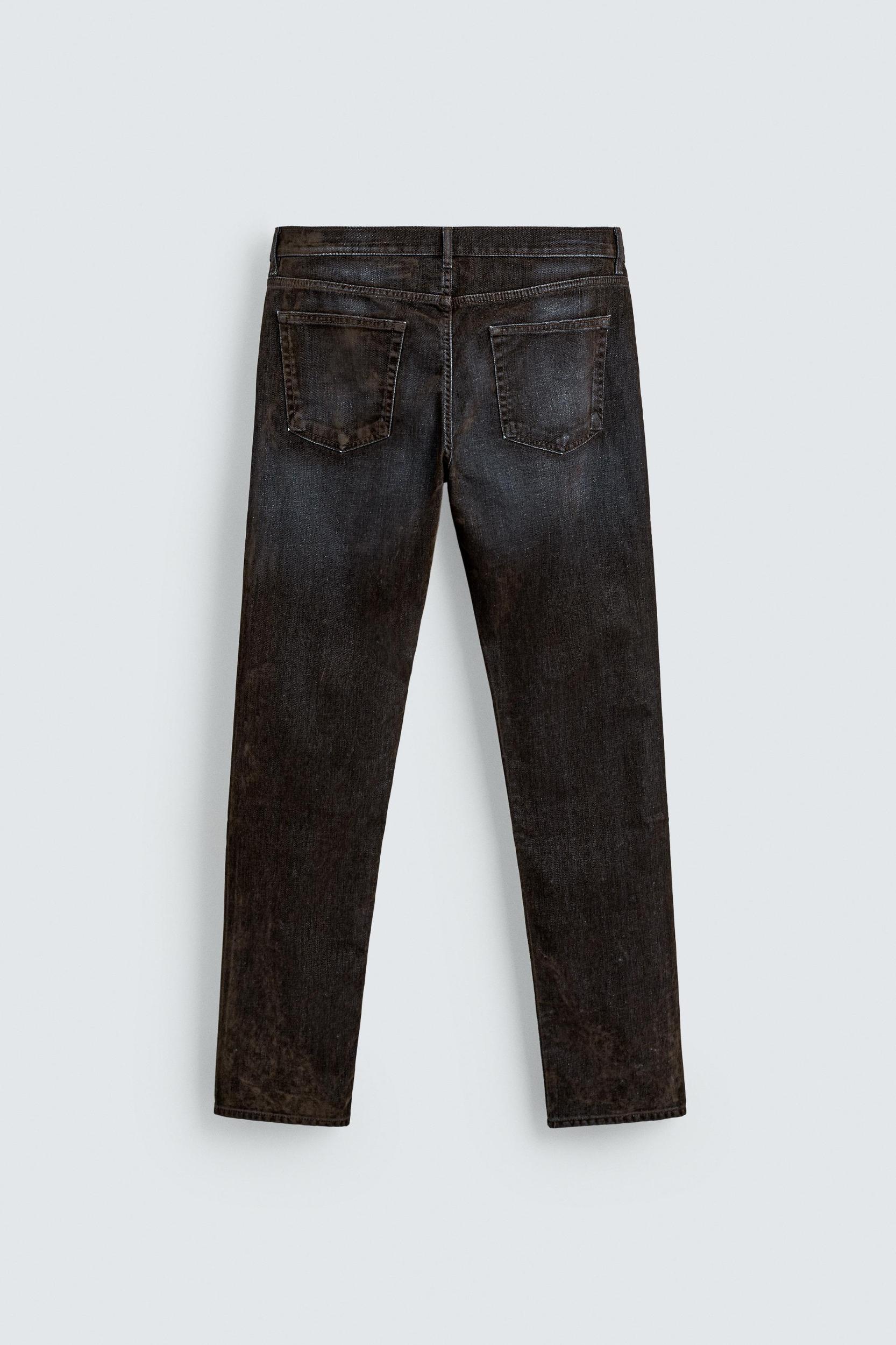 RELAXED FIT FLOCKED VELVET JEANS Product Image