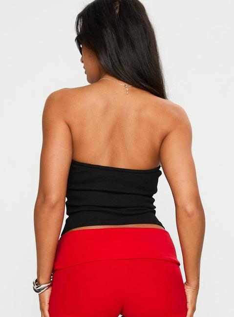 Baseline Strapless Rib Top Black Product Image