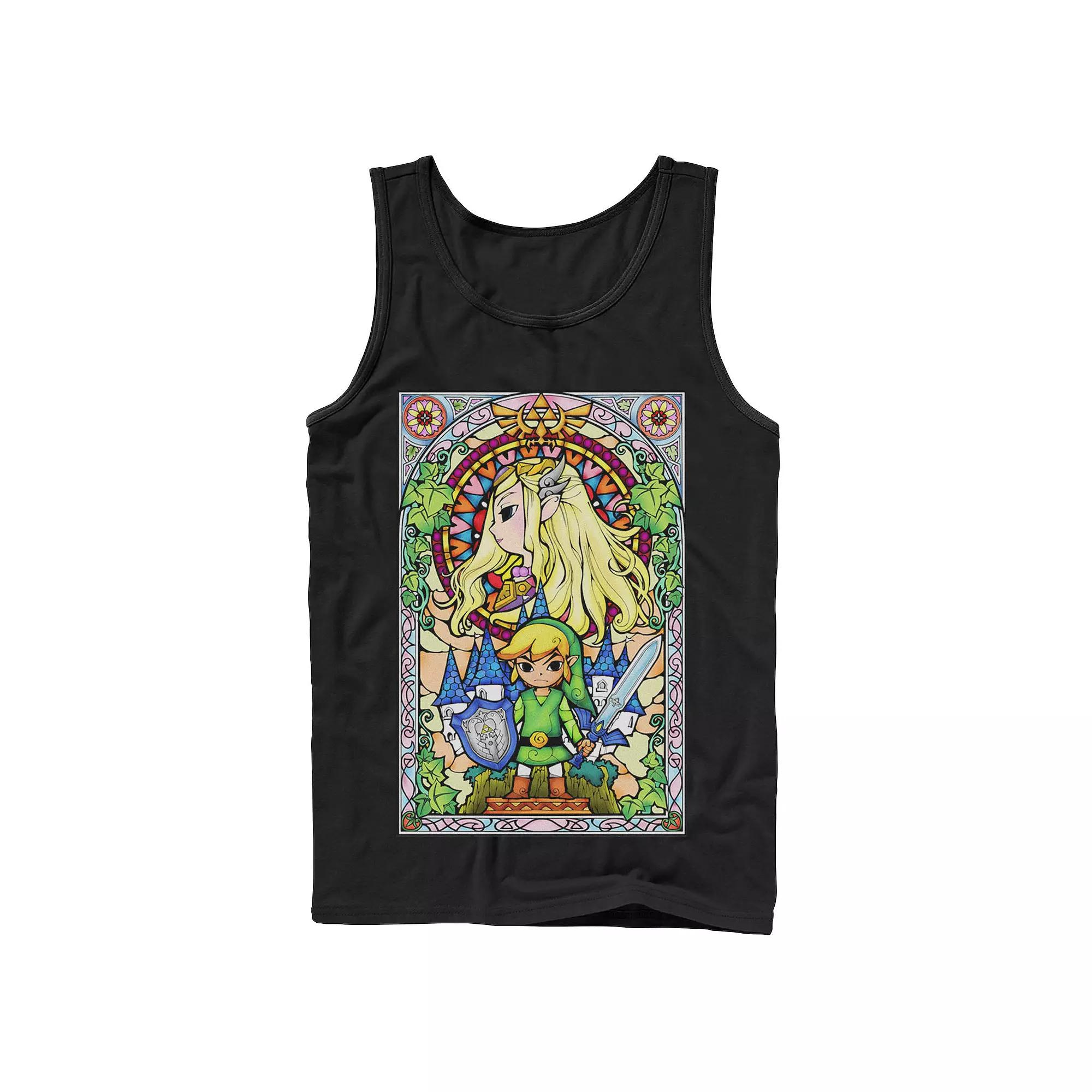 Men's Nintendo Legend Of Zelda Wind Waker Stained Glass Tank Top,  Product Image
