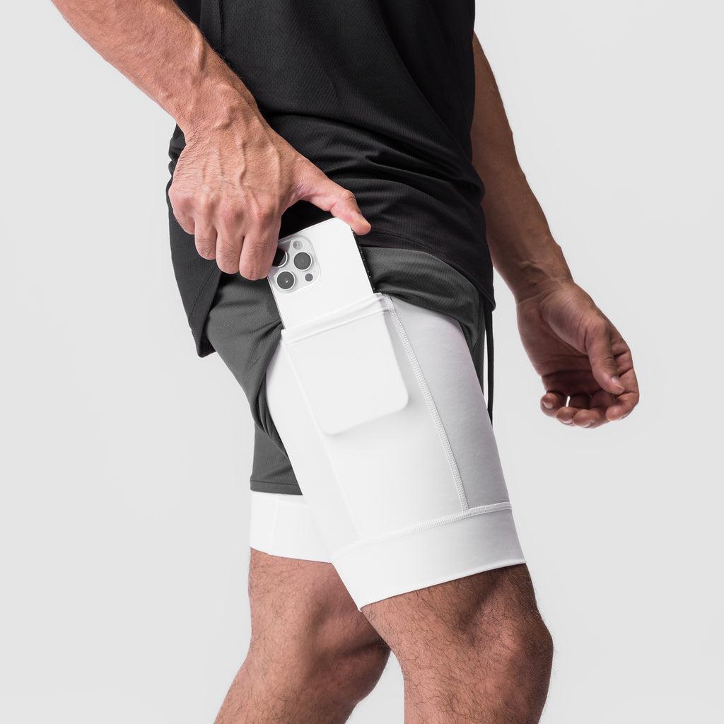 0828. AeroSilver® 5" Liner Short - Plum "Wings"/White Male Product Image