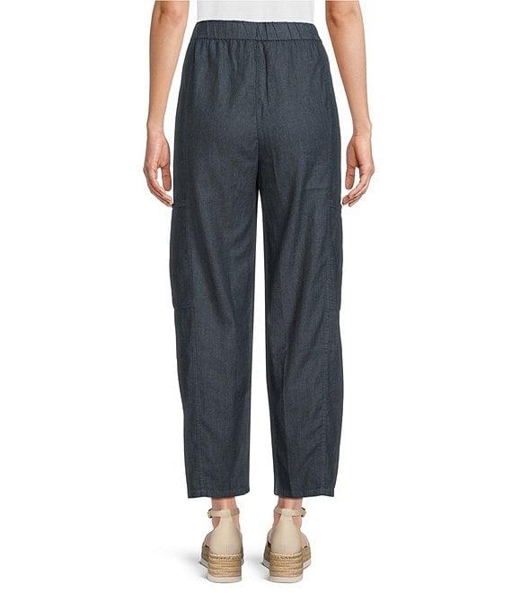 Eileen Fisher Petite Organic Cotton Indigo Dyed Twill Pull-On Pants Product Image