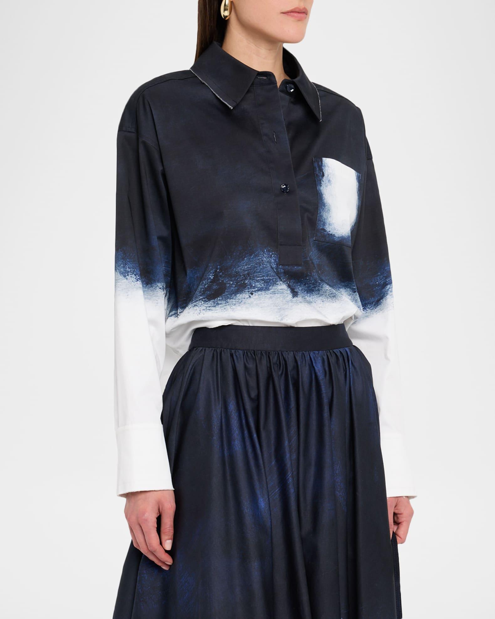 Long-Sleeve Printed Cotton Popover Product Image