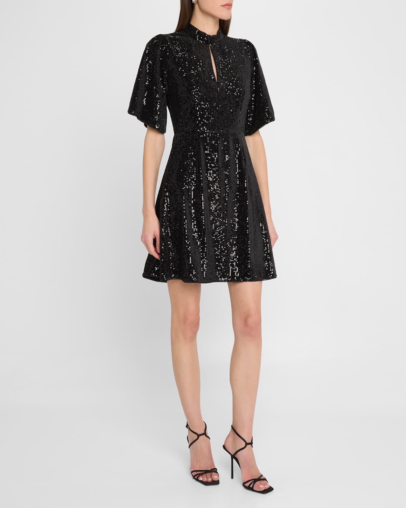 Eve Cutout Mock-Neck Sequin Mini Dress Product Image