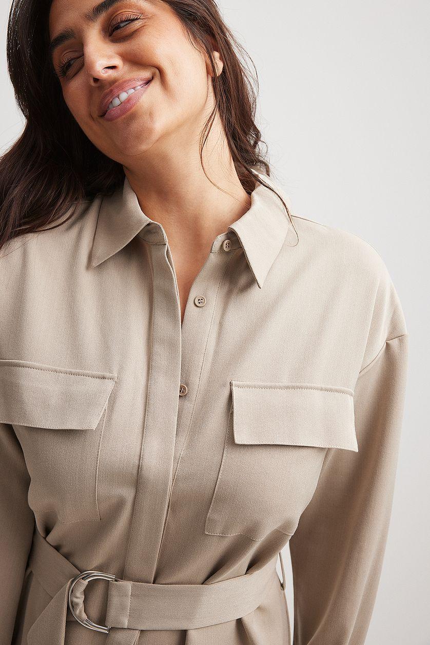 Belted Midi Shirt Dress Product Image