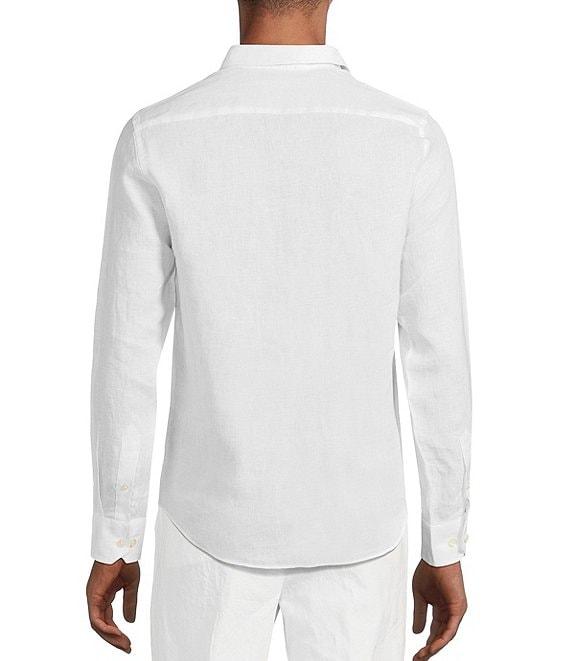 Murano Baird McNutt Linen Slim Fit Solid Long Sleeve Woven Shirt Product Image