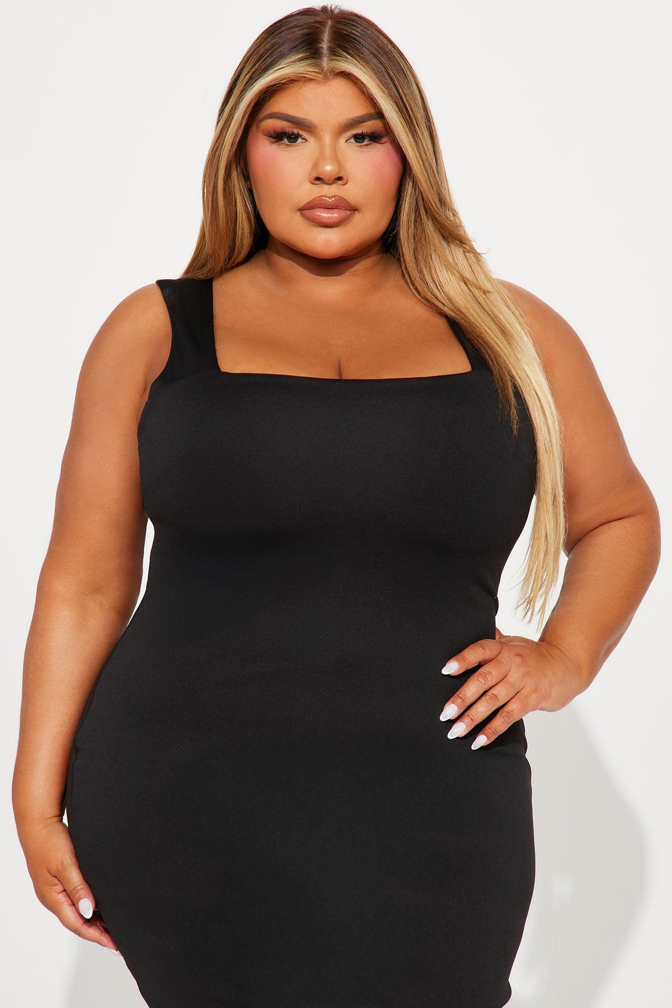 Colette Double Lined Midi Dress - Black Product Image