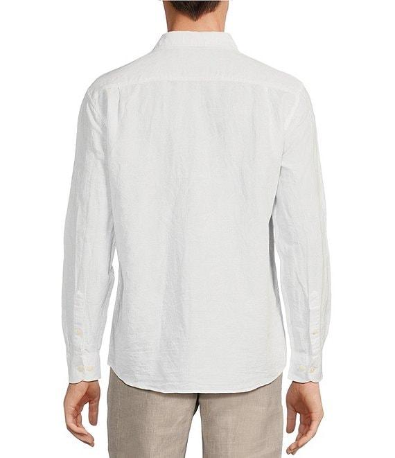 Caribbean Bird of Paradise Jacquard Linen Blend Long Sleeve Woven Shirt Product Image