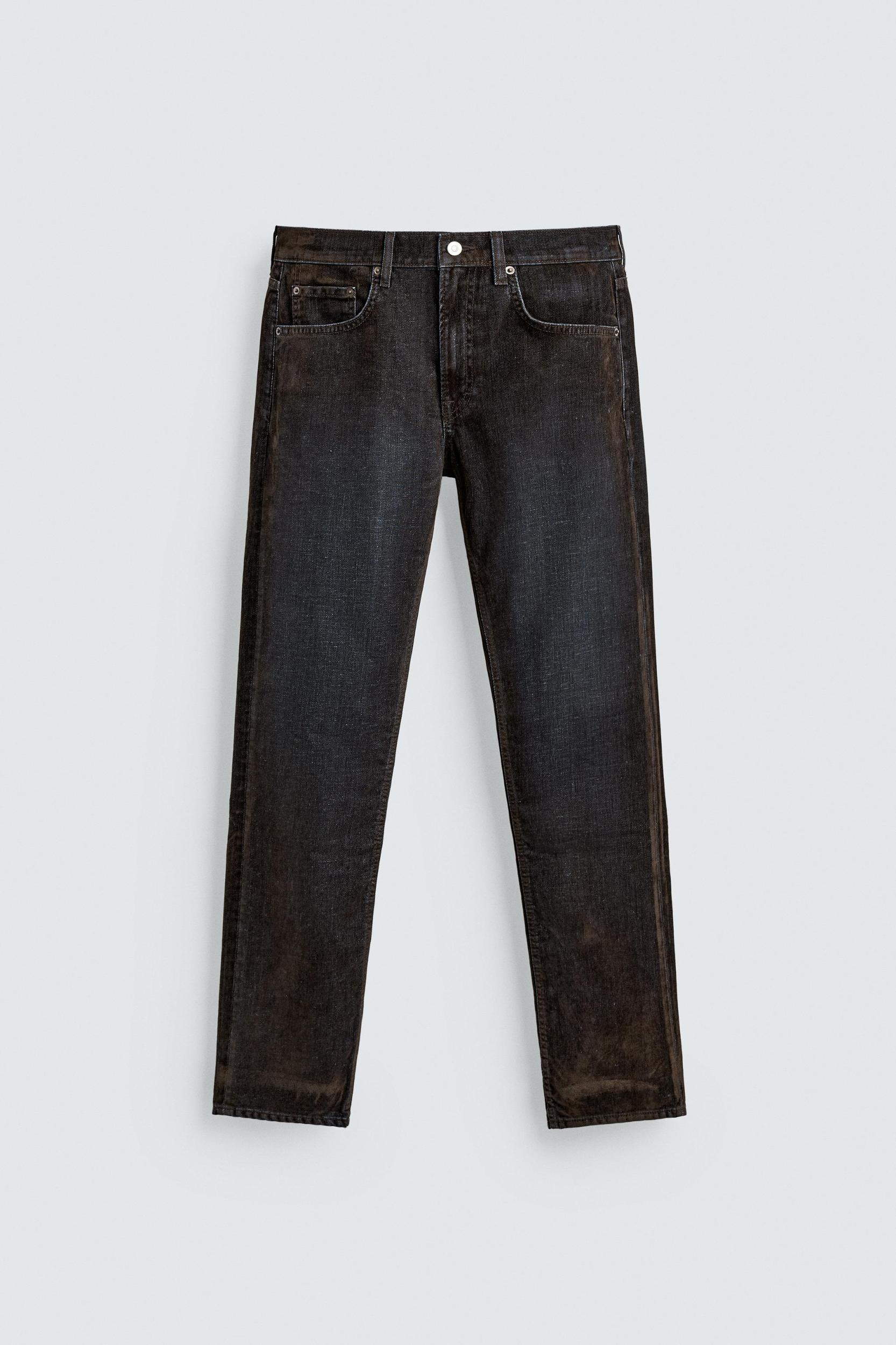 RELAXED FIT FLOCKED VELVET JEANS Product Image