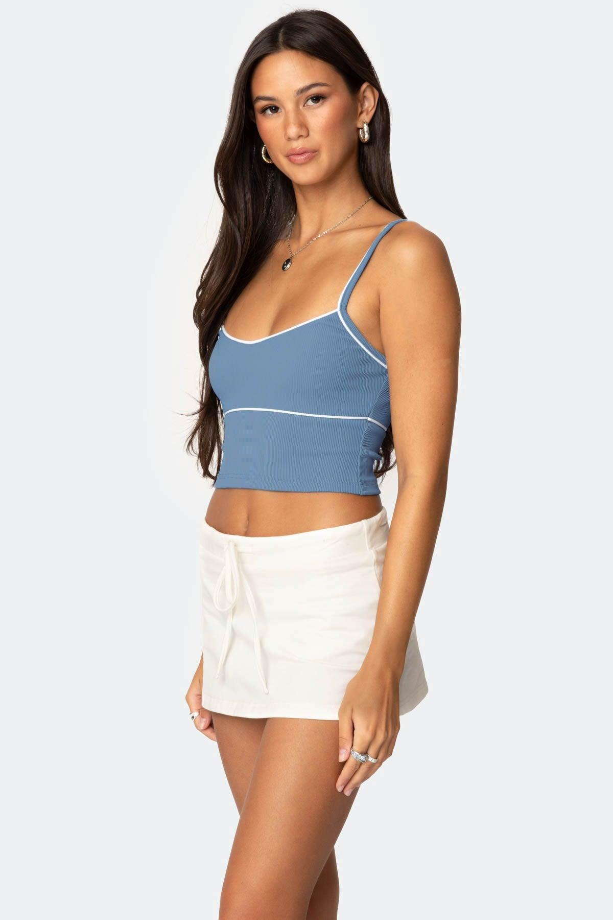 Contrast Cropped Tank Top Product Image