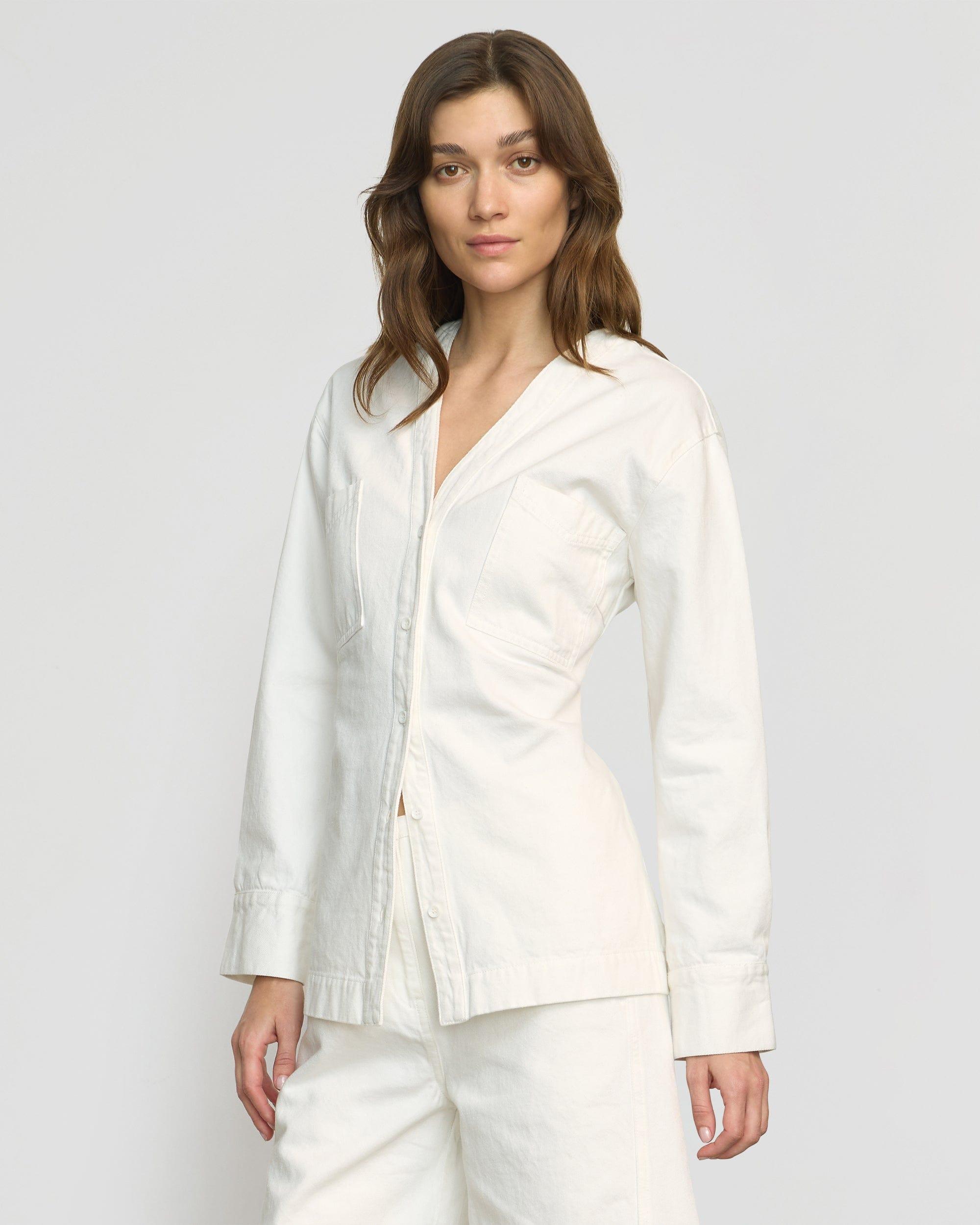 Emmett Structured-Sleeve Denim Jacket Product Image