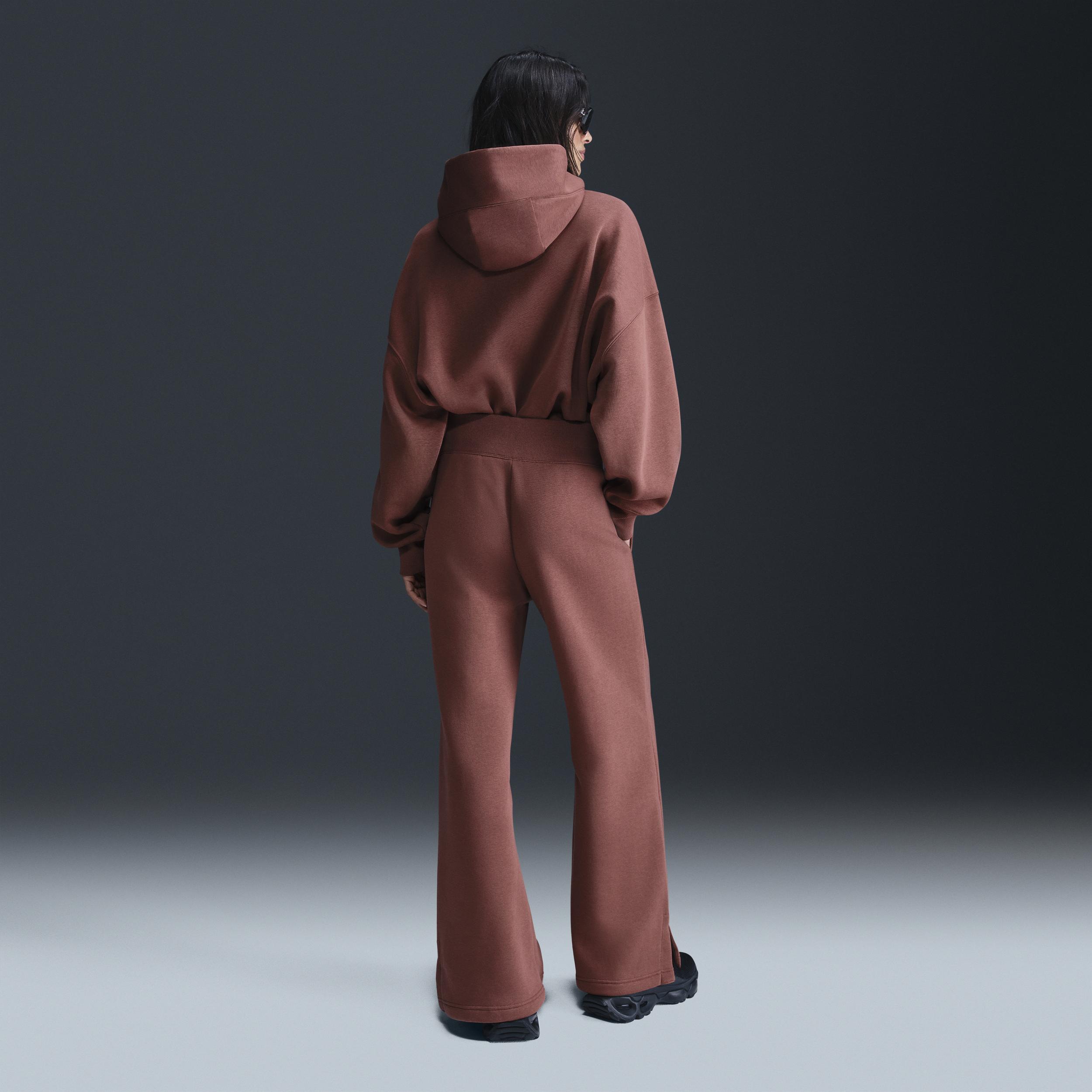 Nike Womens Nike Phoenix High Rise Wide Pants - Womens Red Sepia/Sail Product Image