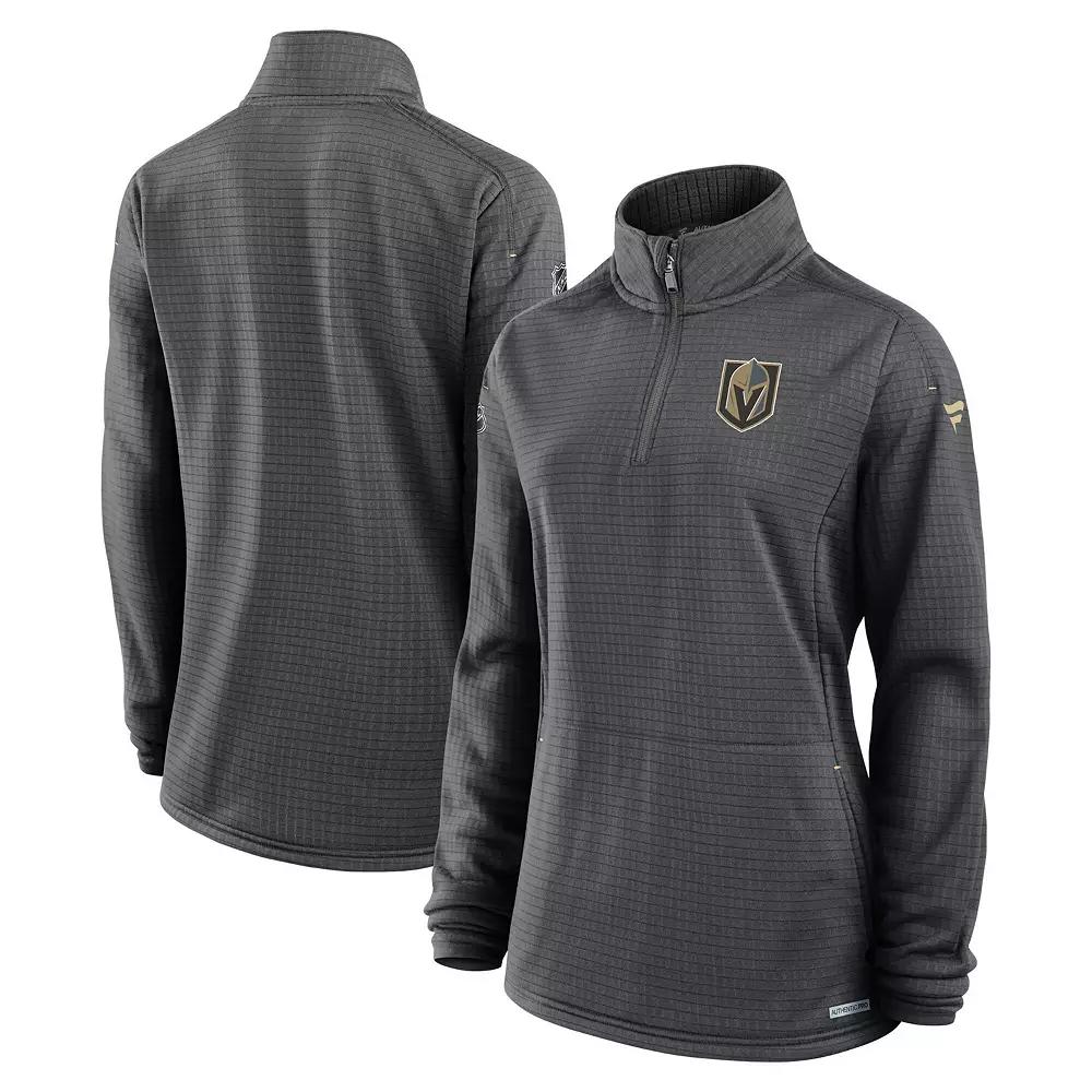 Women's Fanatics Gray Vegas Golden Knights Authentic Pro Rink Lightweight Quarter-Zip Pullover Top,  Product Image
