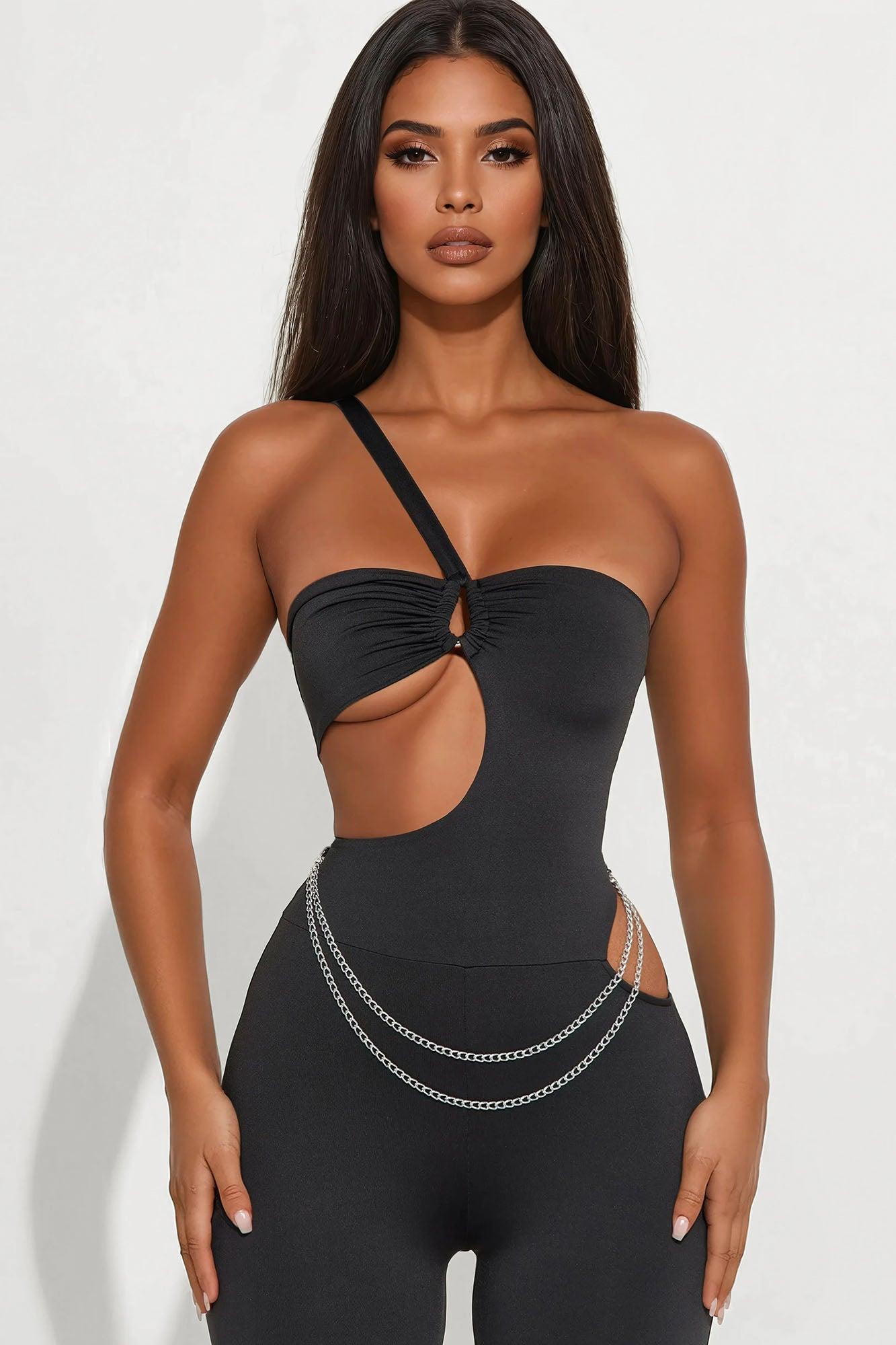 Strong Connection Cut Out Jumpsuit - Charcoal Product Image