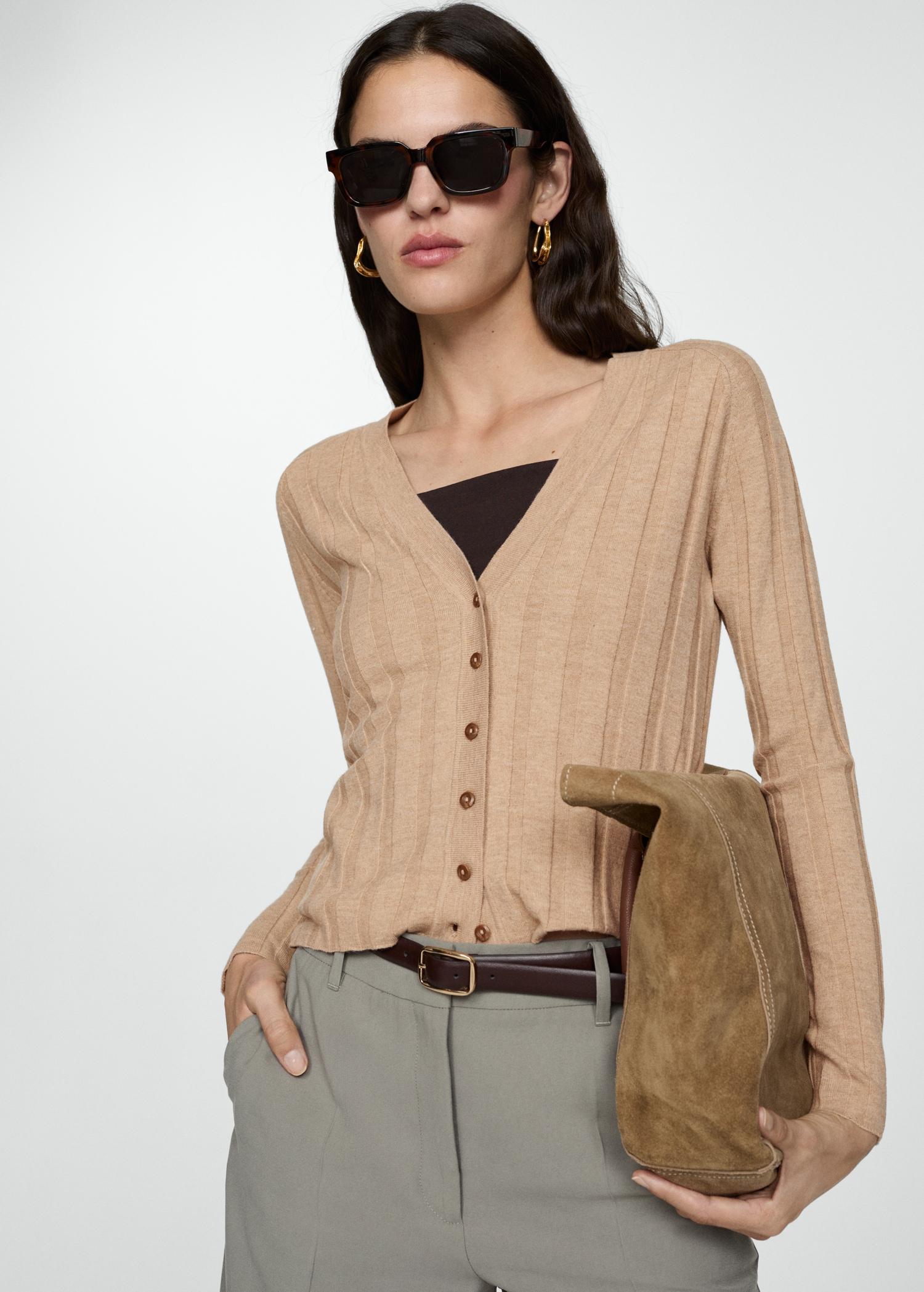 Button knit cardigan - Women | MANGO USA Product Image