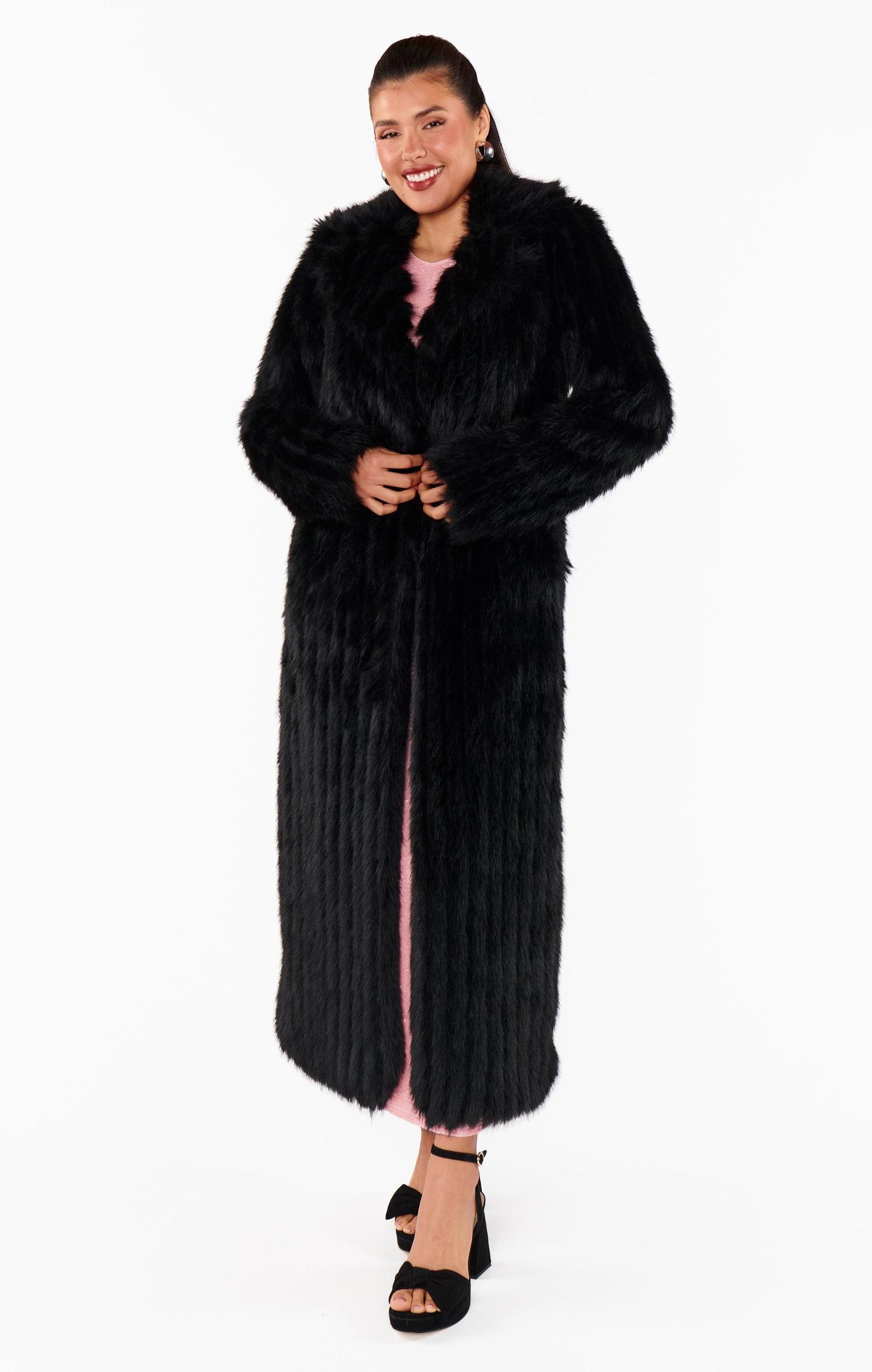 Plaza Coat ~ Black Faux Fur Product Image